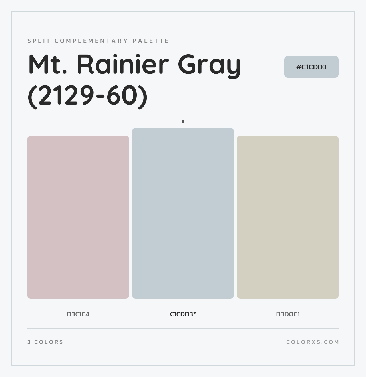 Mt. Rainier Gray (2129-60) - Split-Complementary Color Palette
