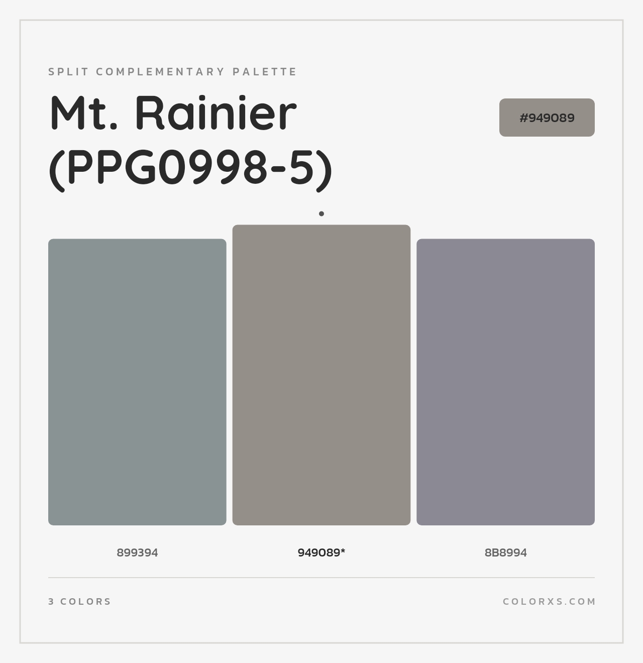 Mt. Rainier (PPG0998-5) - Split-Complementary Color Palette