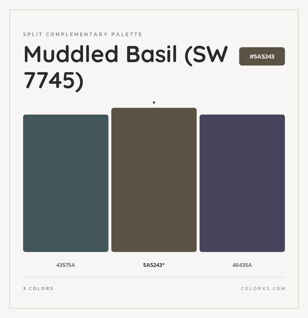 Muddled Basil (SW 7745) - Split-Complementary Color Palette