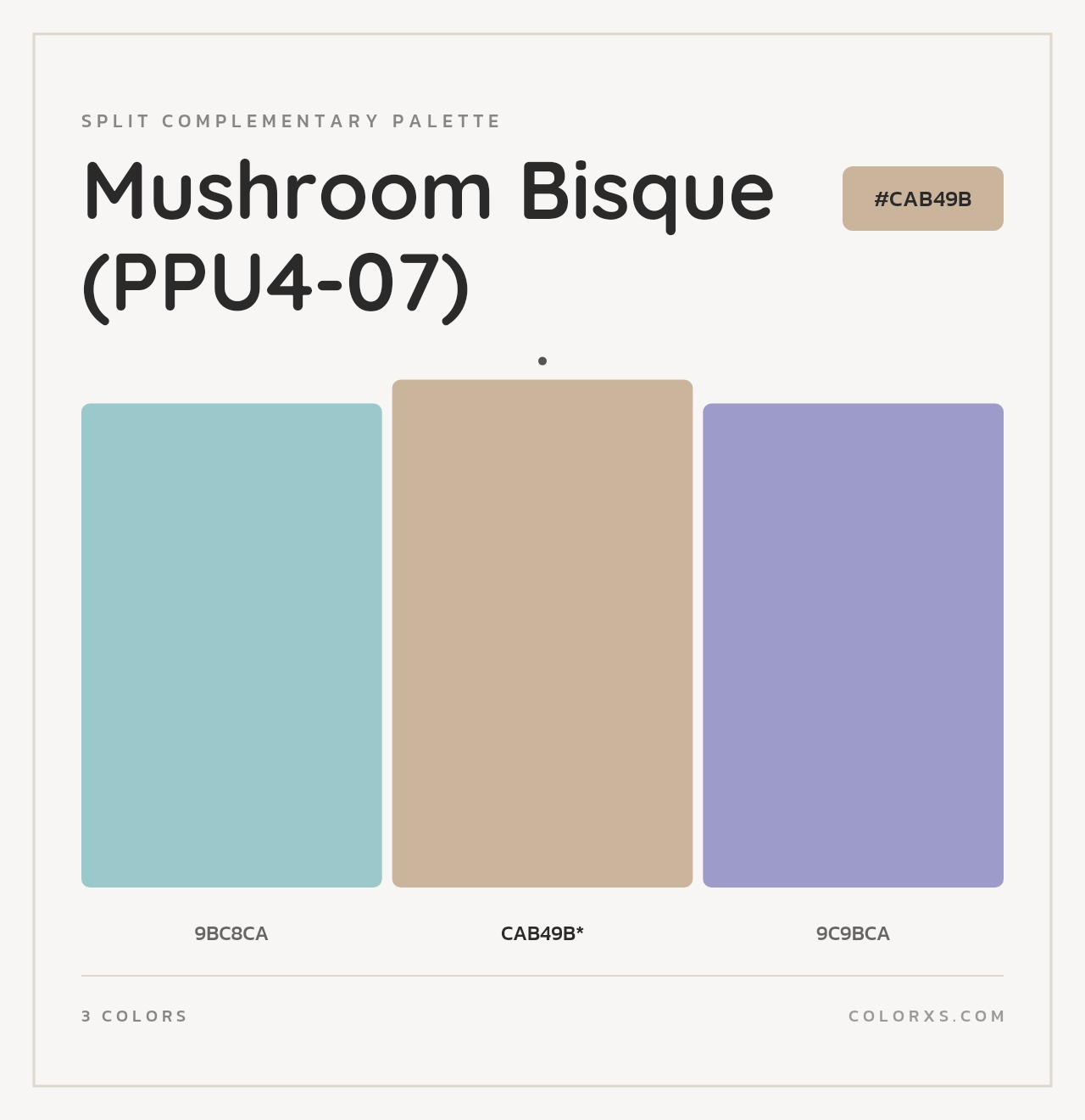 Mushroom Bisque (PPU4-07) - Split-Complementary Color Palette