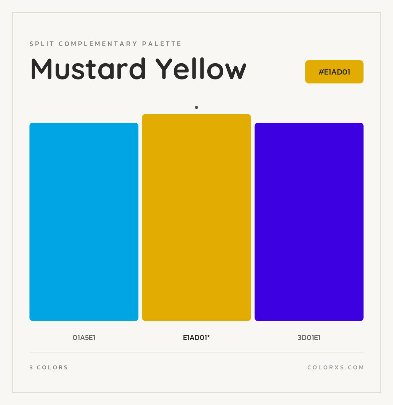 Mustard Yellow - Split-Complementary Color Palette
