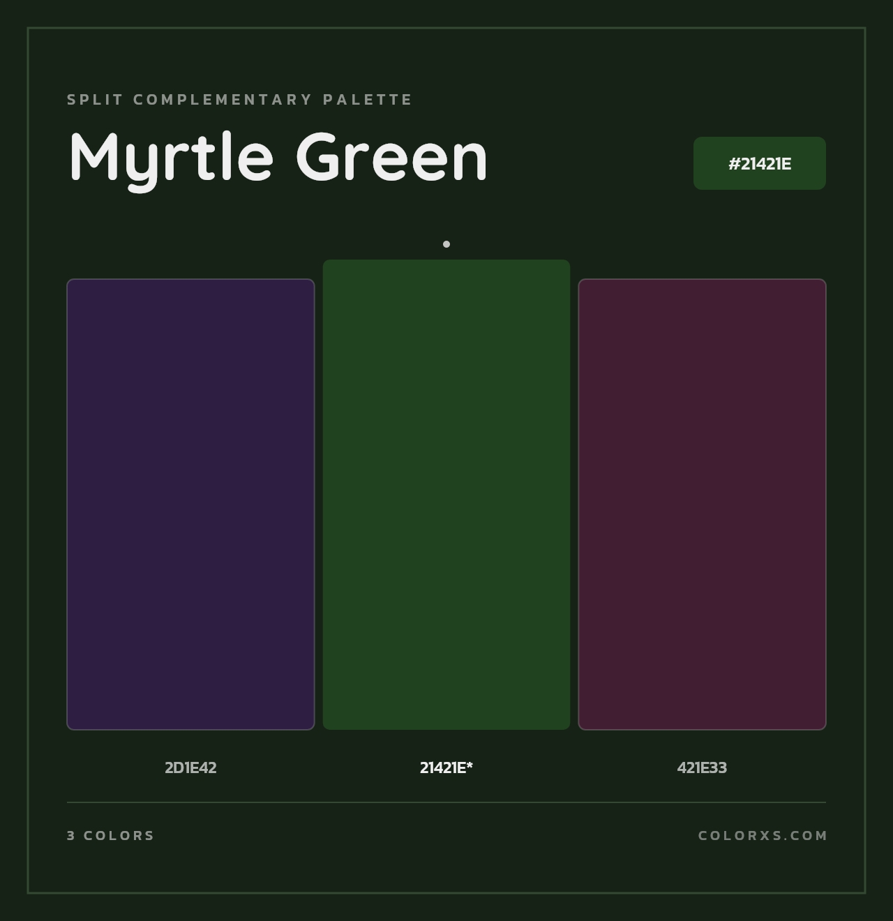 Myrtle Green - Split-Complementary Color Palette