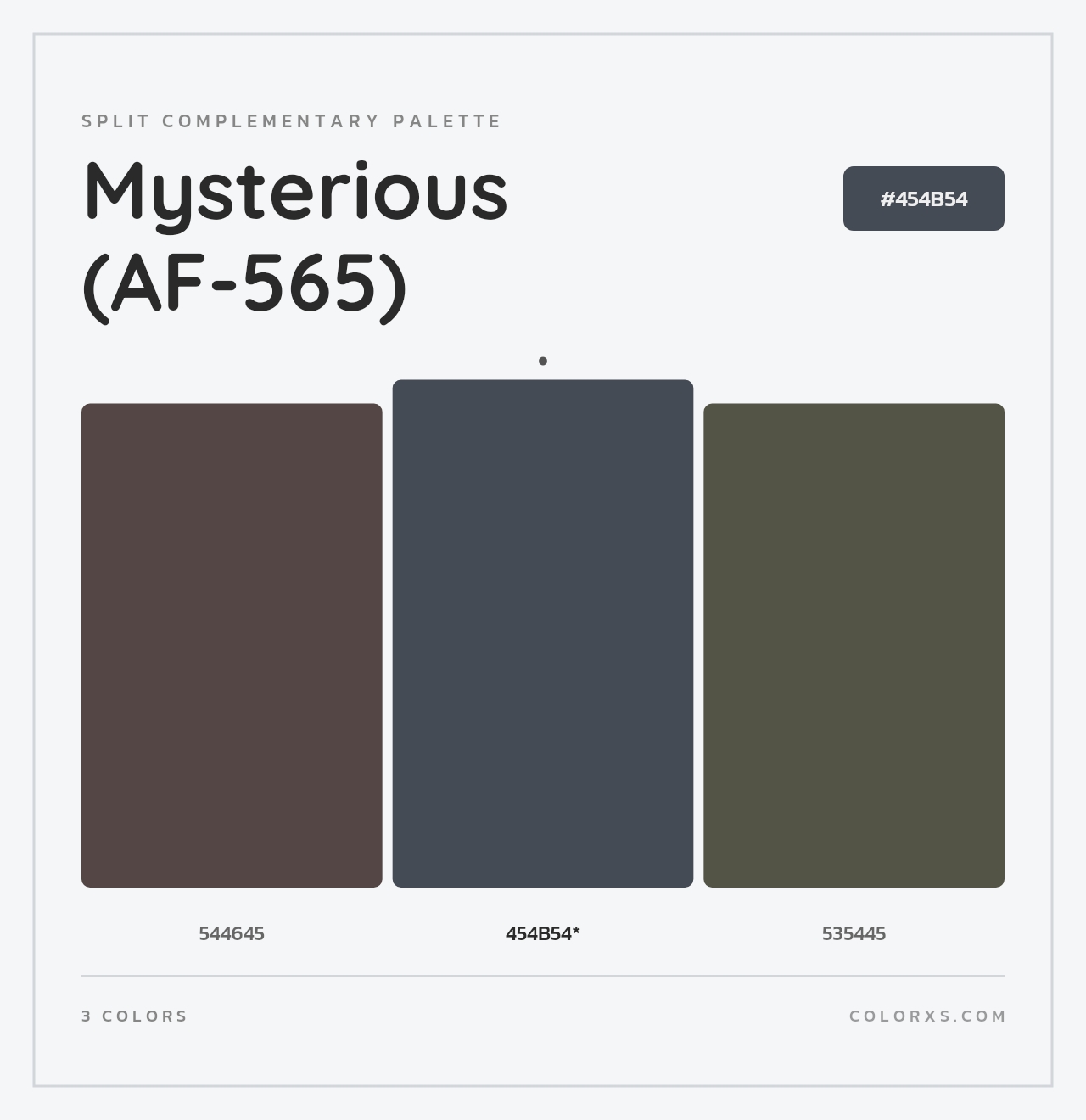 Mysterious (AF-565) - Split-Complementary Color Palette