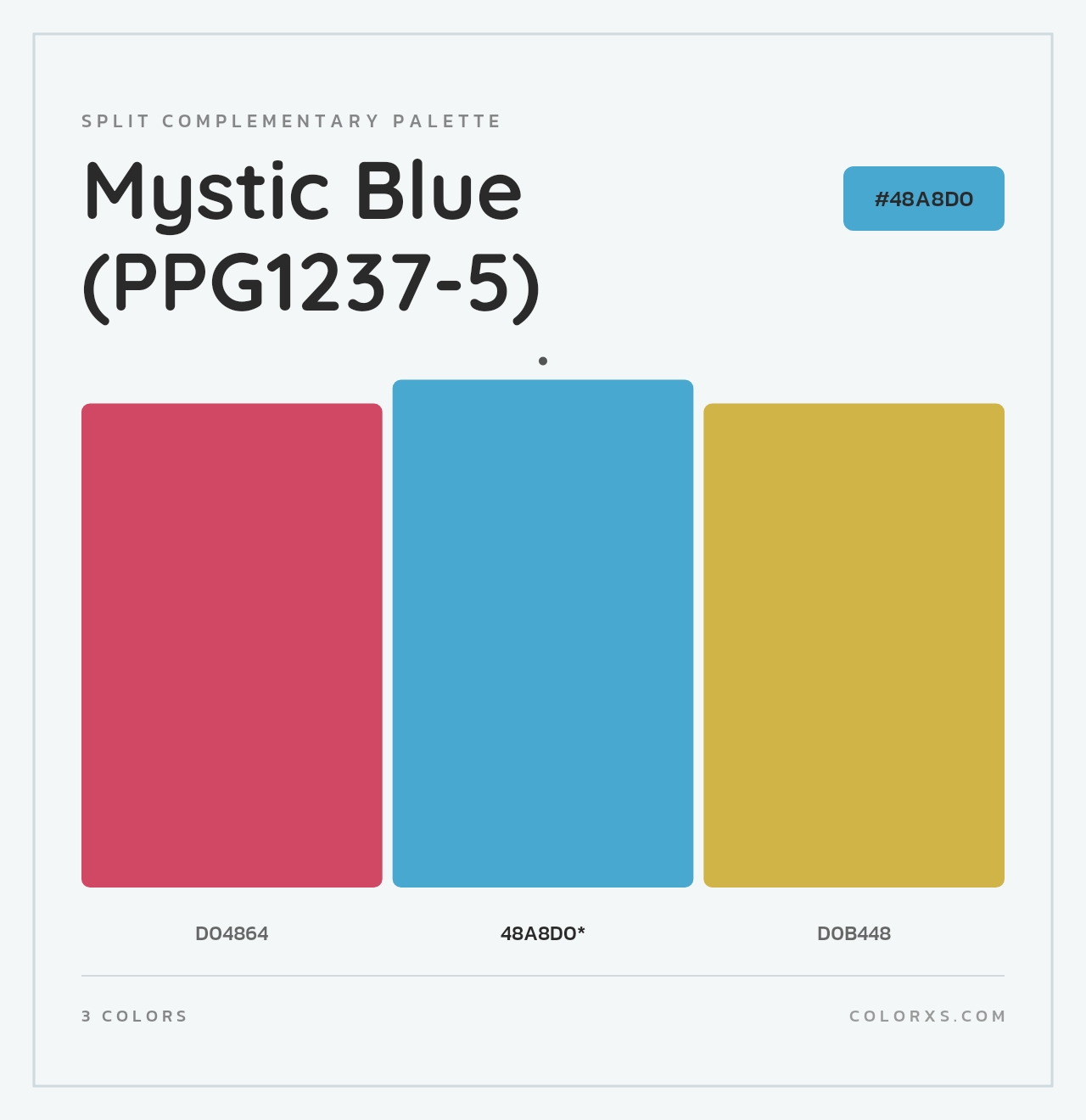 Mystic Blue (PPG1237-5) - Split-Complementary Color Palette