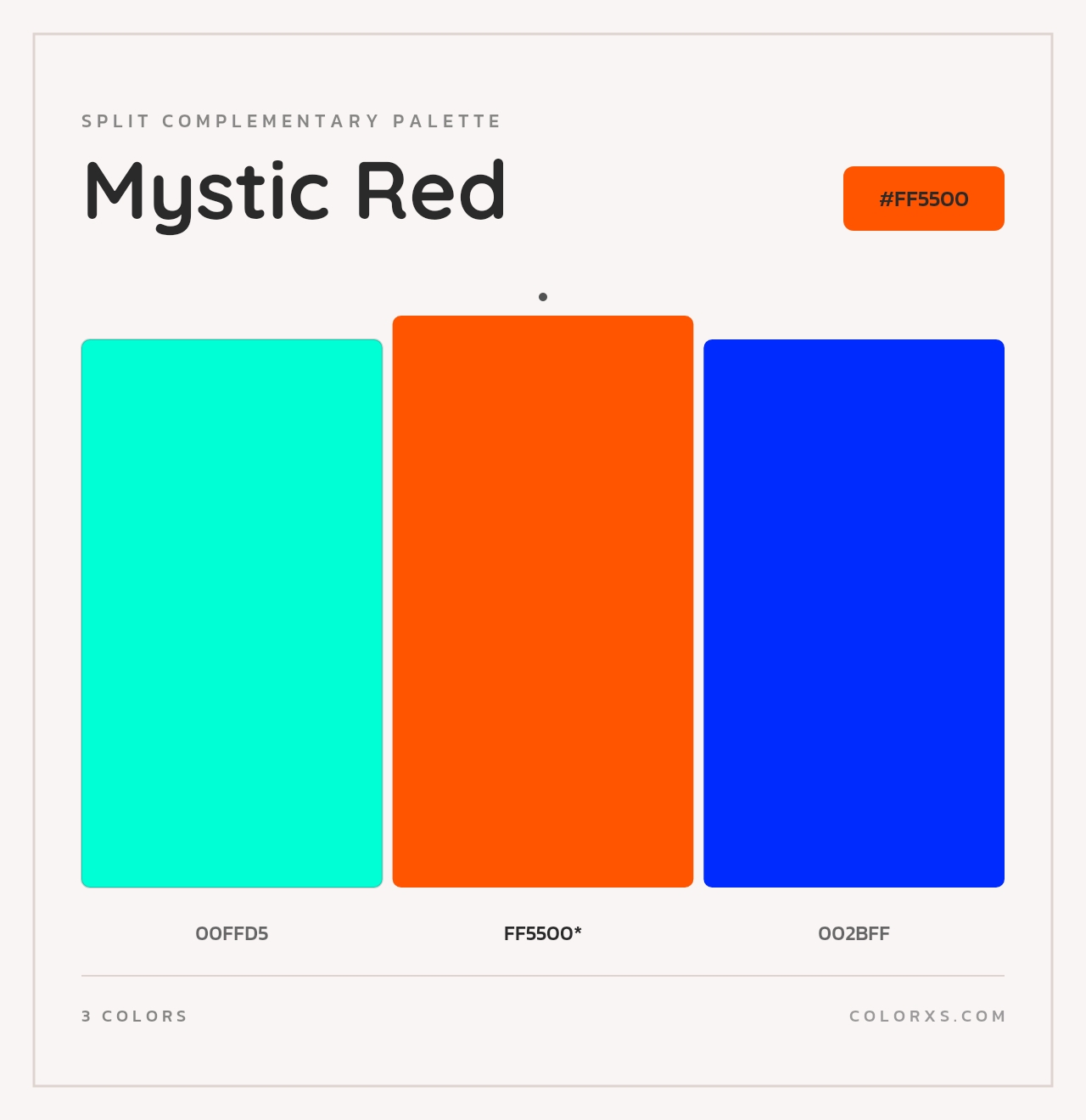 Mystic Red - Split-Complementary Color Palette