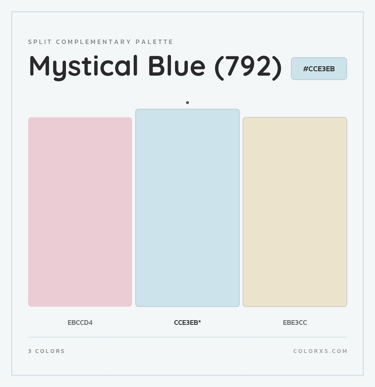 Mystical Blue (792) - Split-Complementary Color Palette