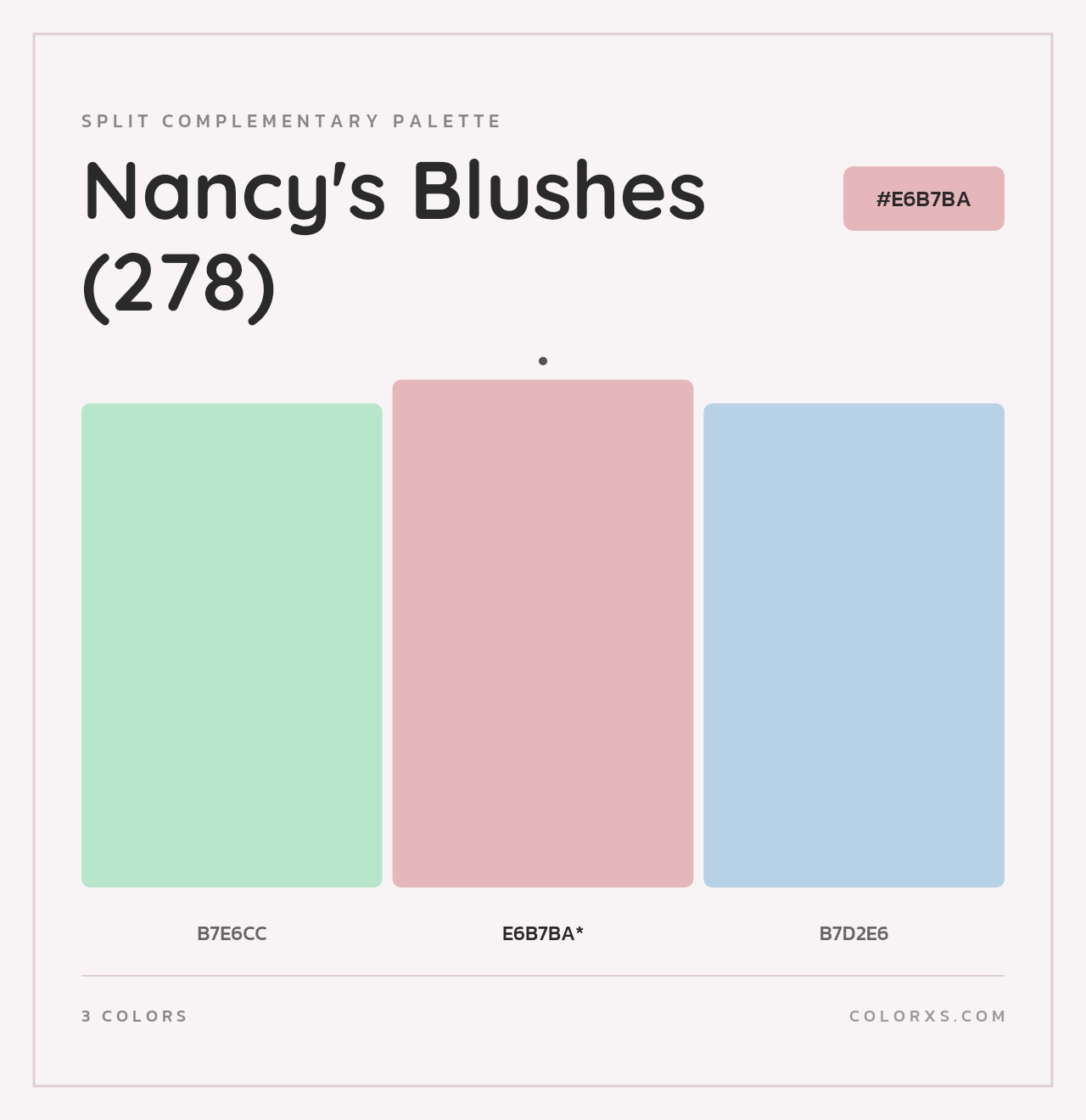 Nancy's Blushes (278) - Split-Complementary Color Palette