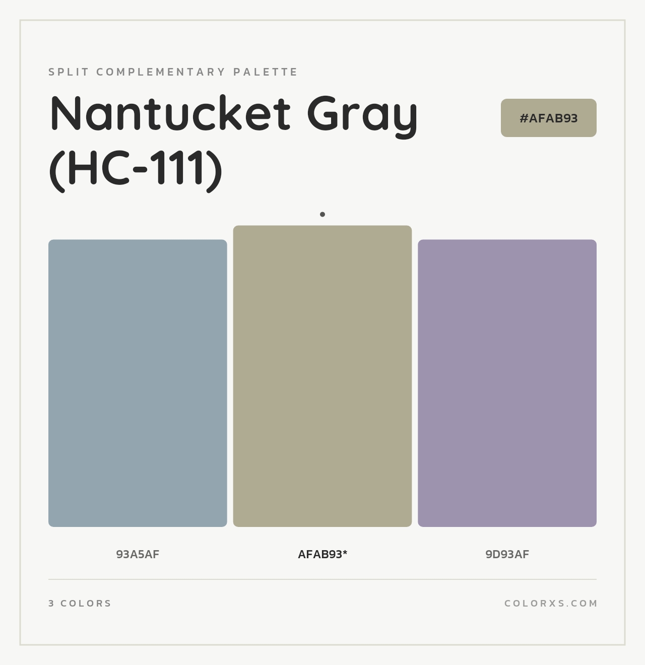 Nantucket Gray (HC-111) - Split-Complementary Color Palette