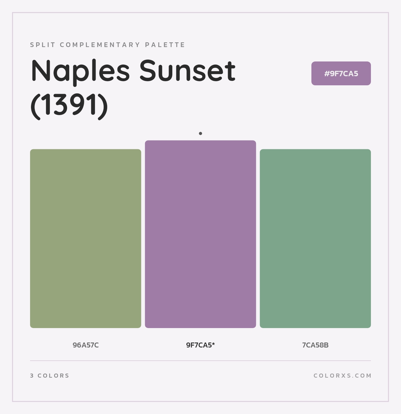 Naples Sunset (1391) - Split-Complementary Color Palette
