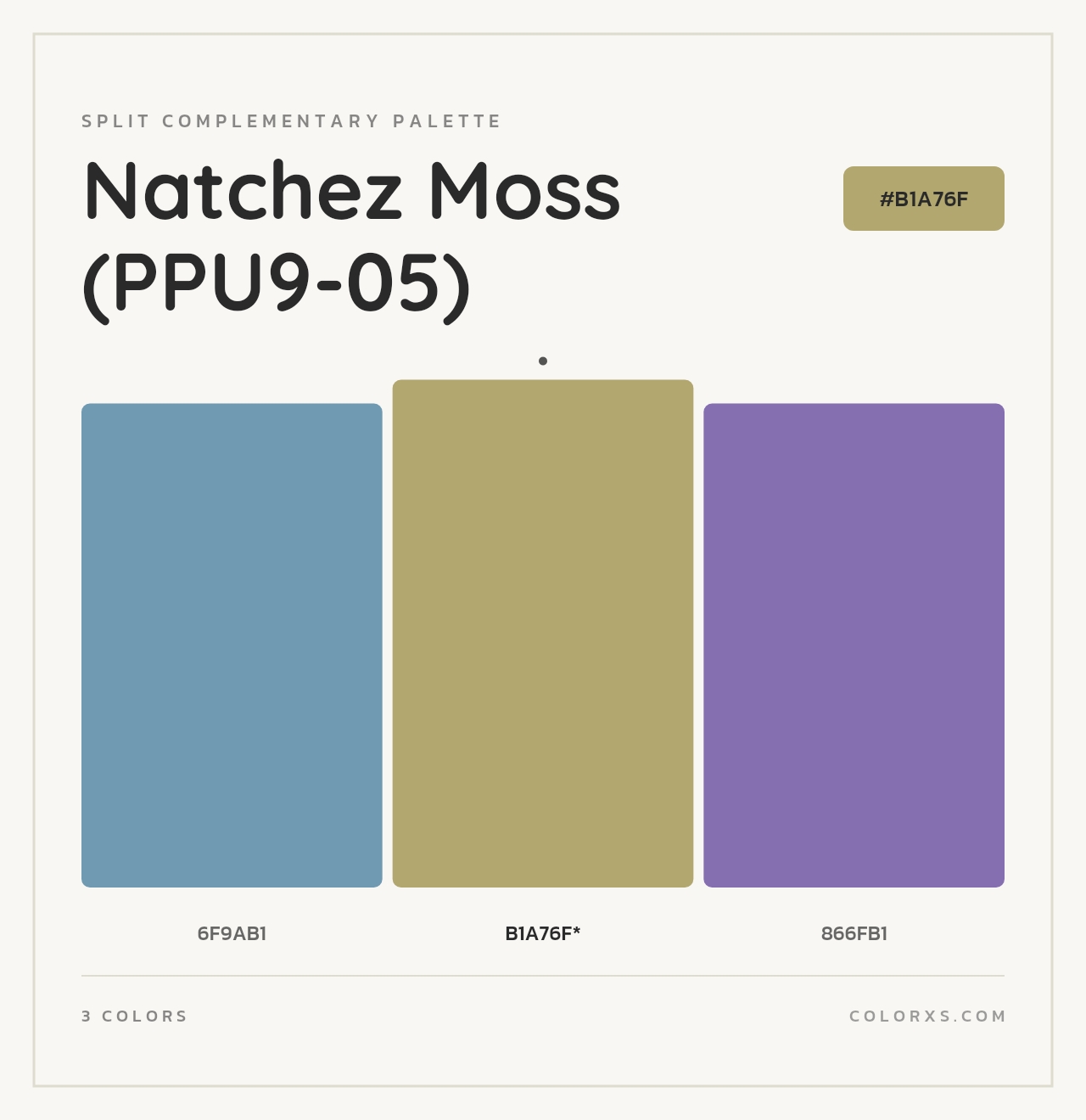 Natchez Moss (PPU9-05) - Split-Complementary Color Palette