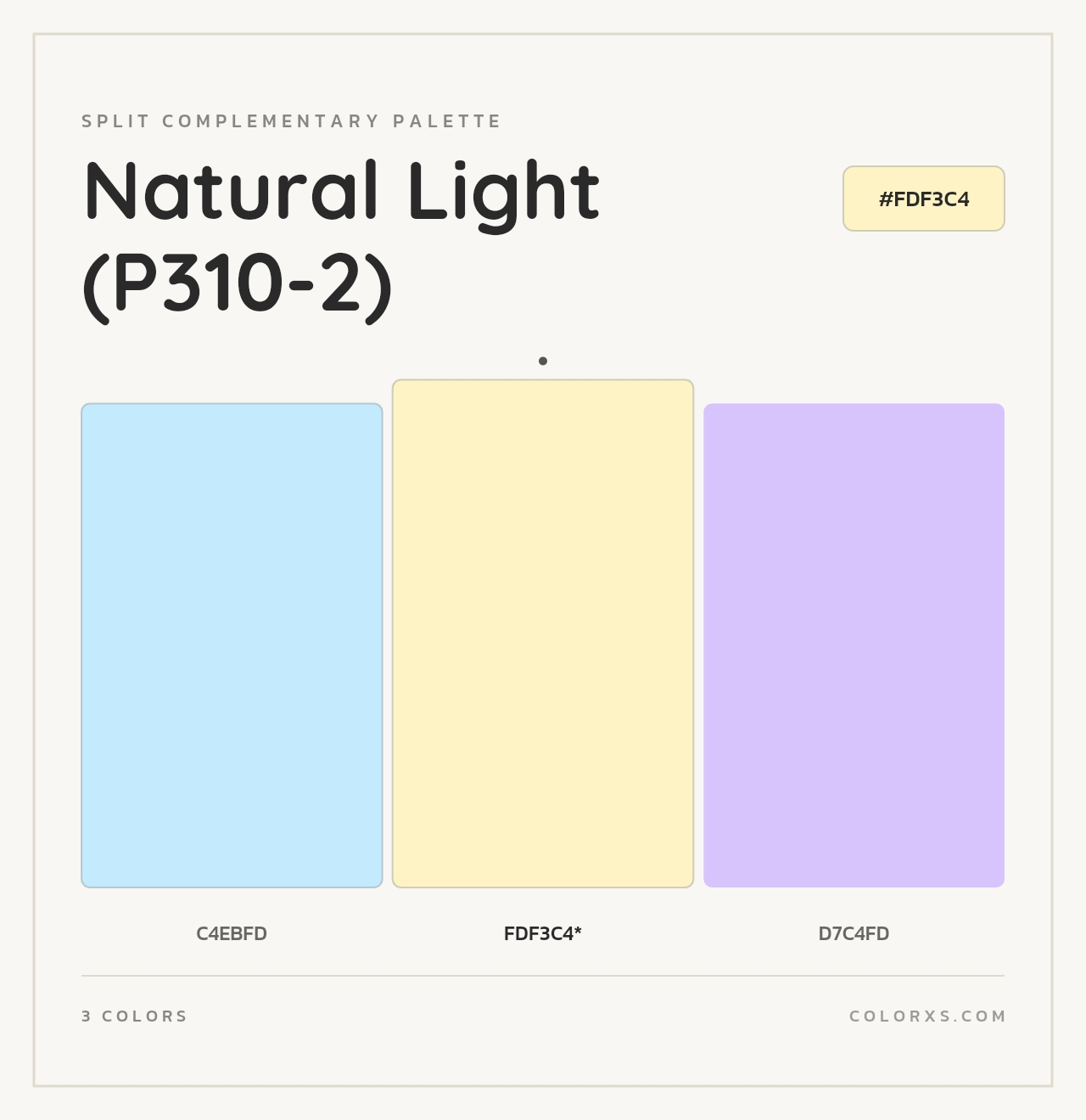 Natural Light (P310-2) - Split-Complementary Color Palette
