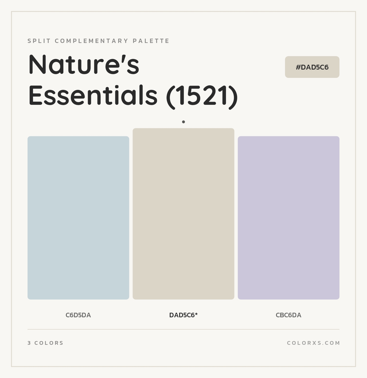 Nature's Essentials (1521) - Split-Complementary Color Palette