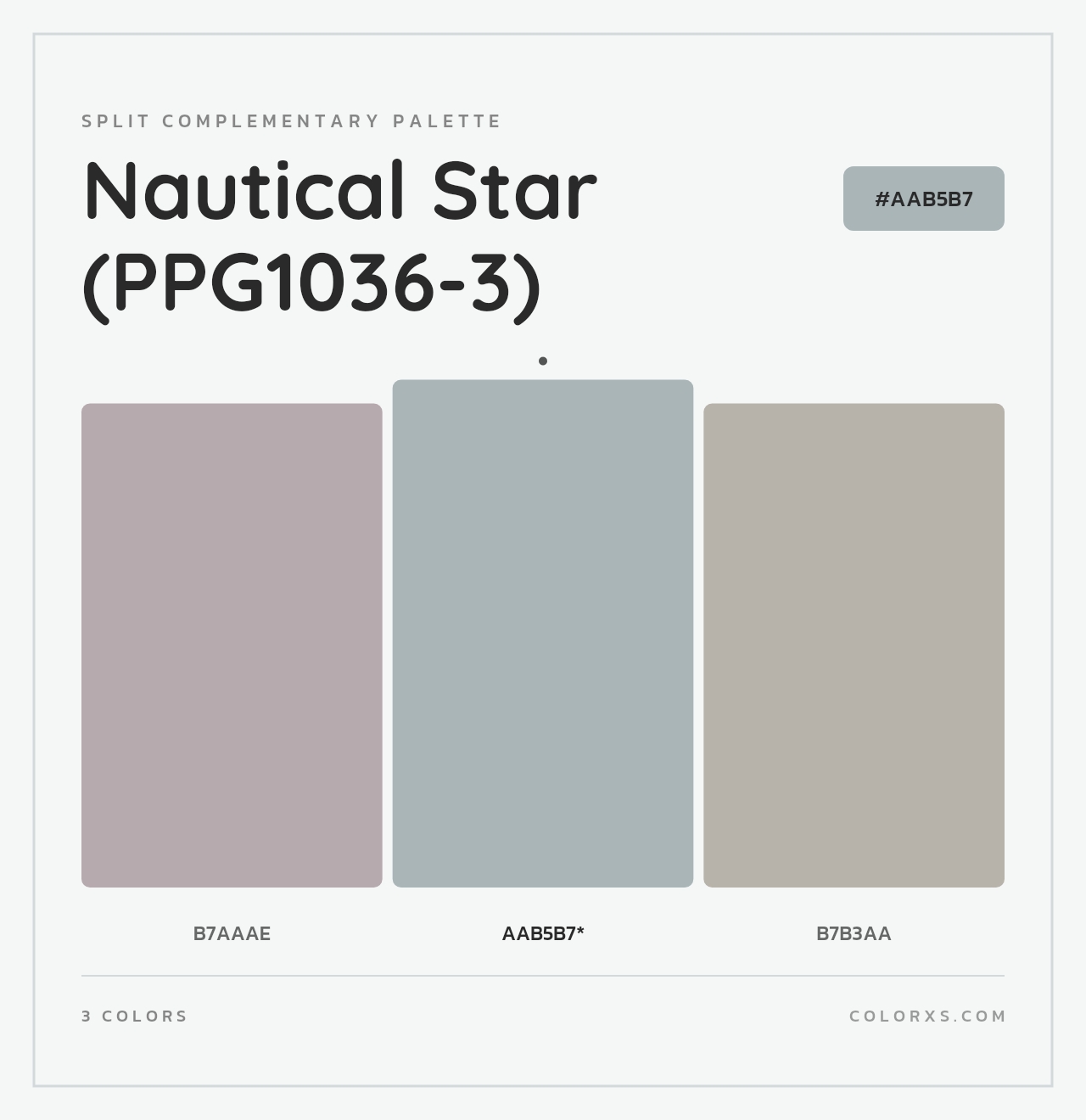 Nautical Star (PPG1036-3) - Split-Complementary Color Palette