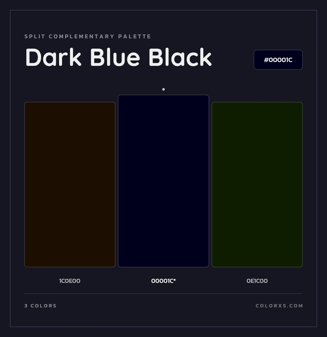 Dark Blue Black - Split-Complementary Color Palette