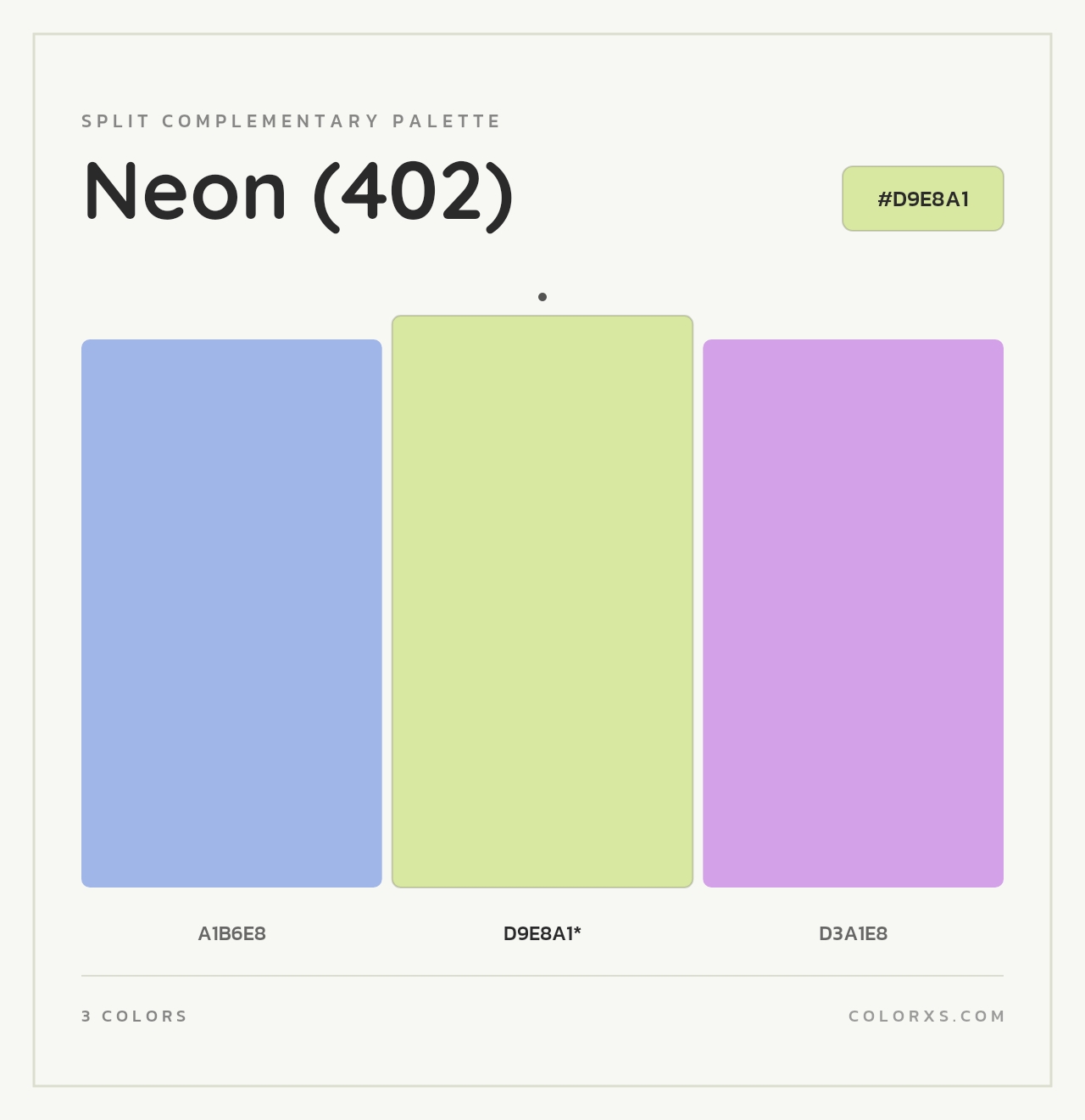 Neon (402) - Split-Complementary Color Palette