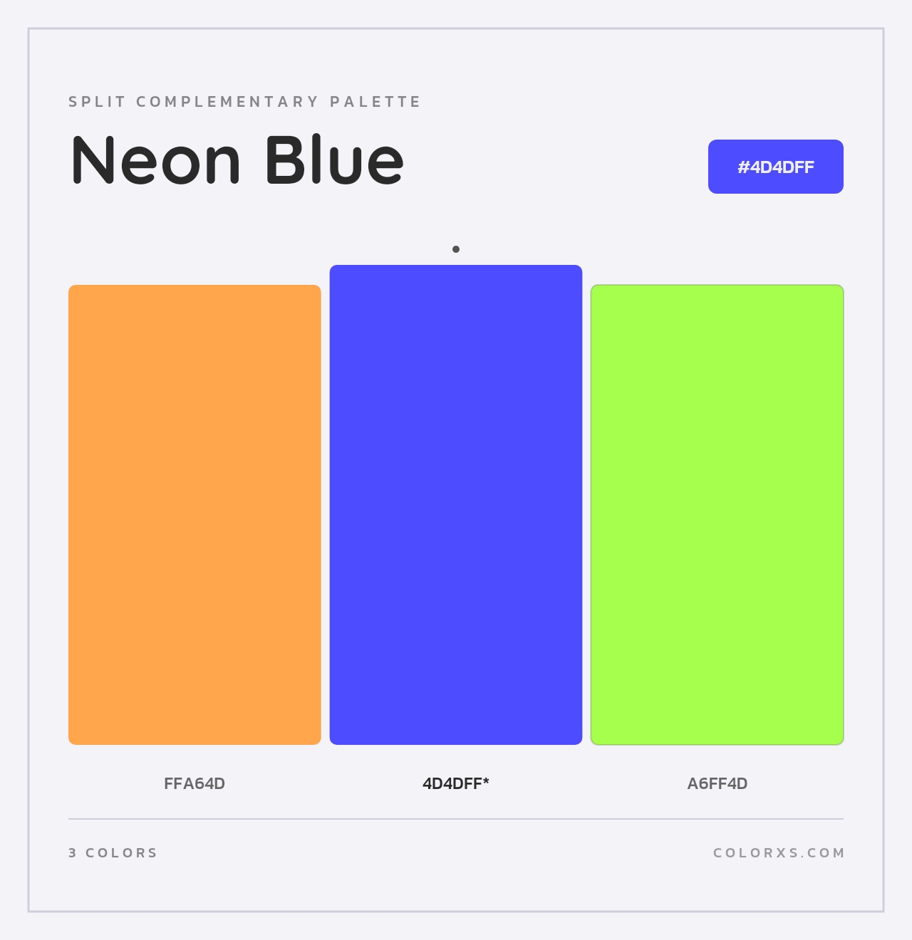 Neon Blue - Split-Complementary Color Palette