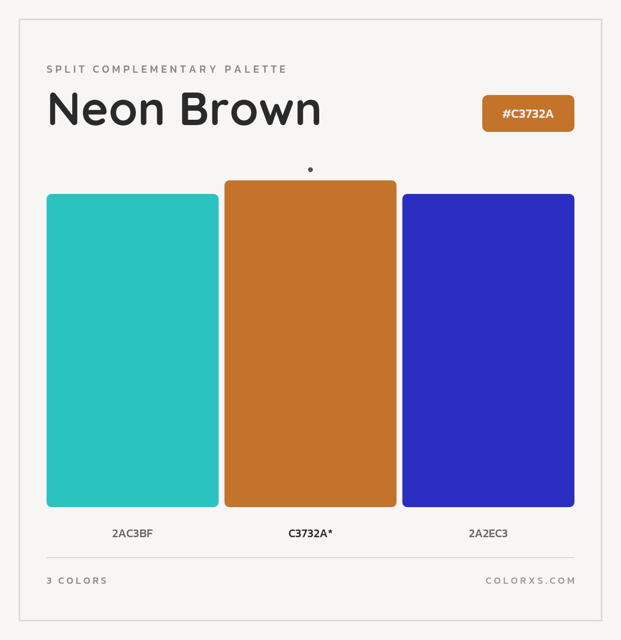 Neon Brown - Split-Complementary Color Palette