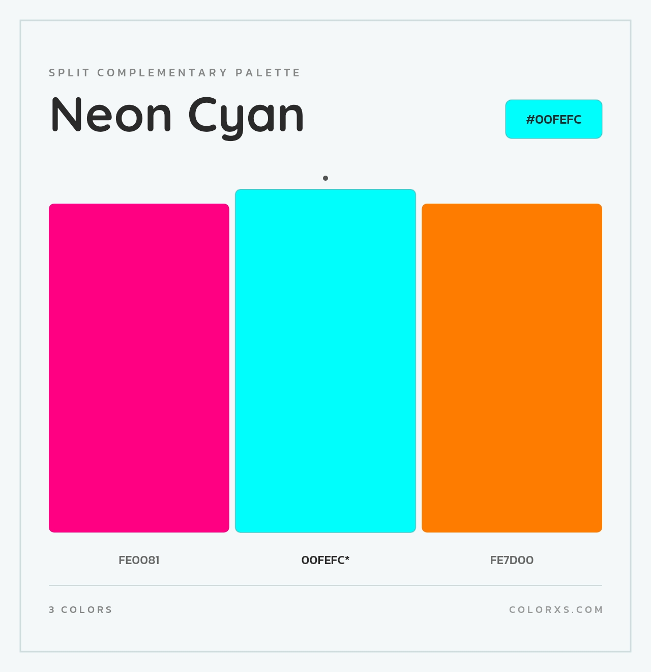 Neon Cyan - Split-Complementary Color Palette