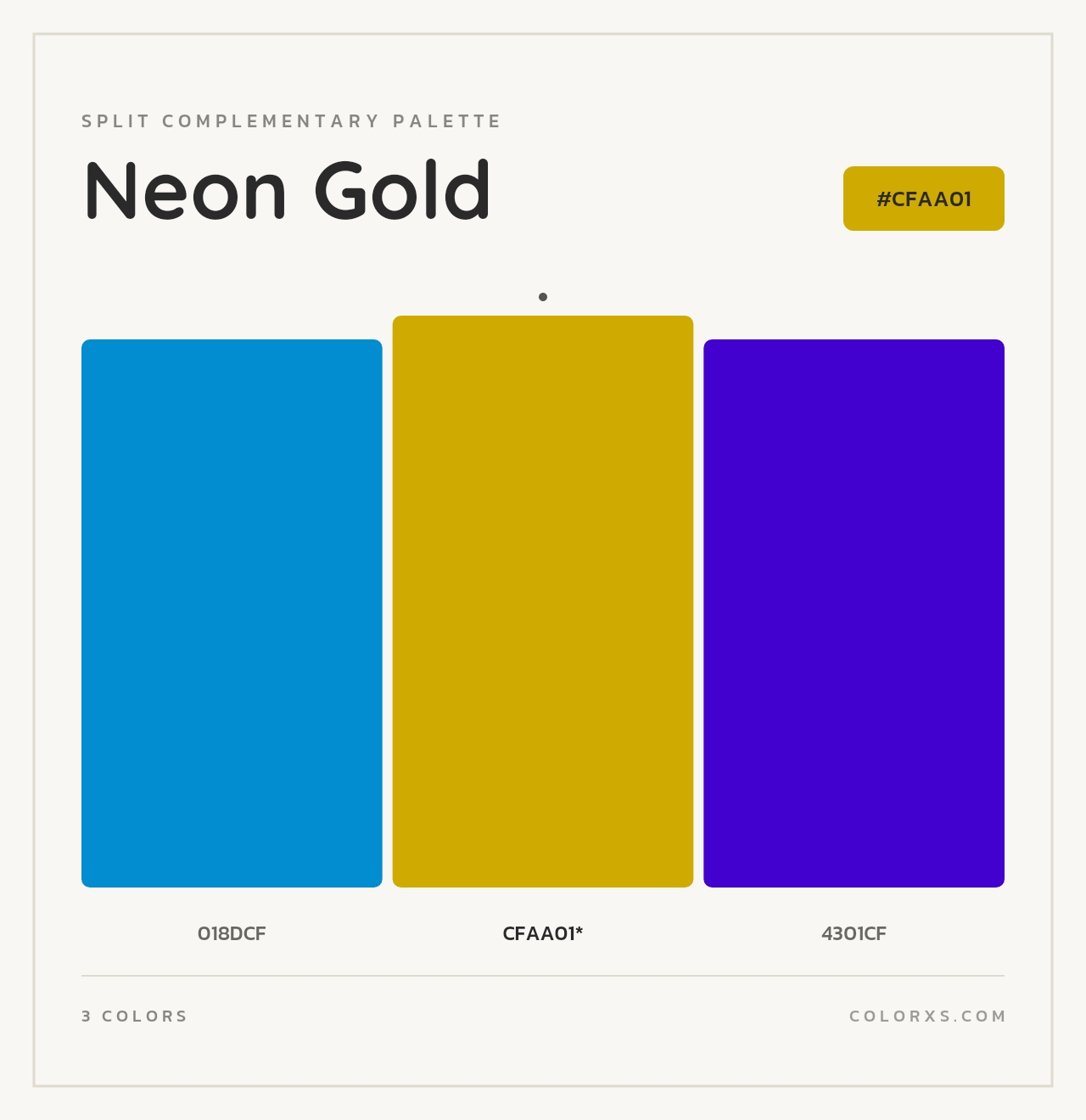Neon Gold - Split-Complementary Color Palette