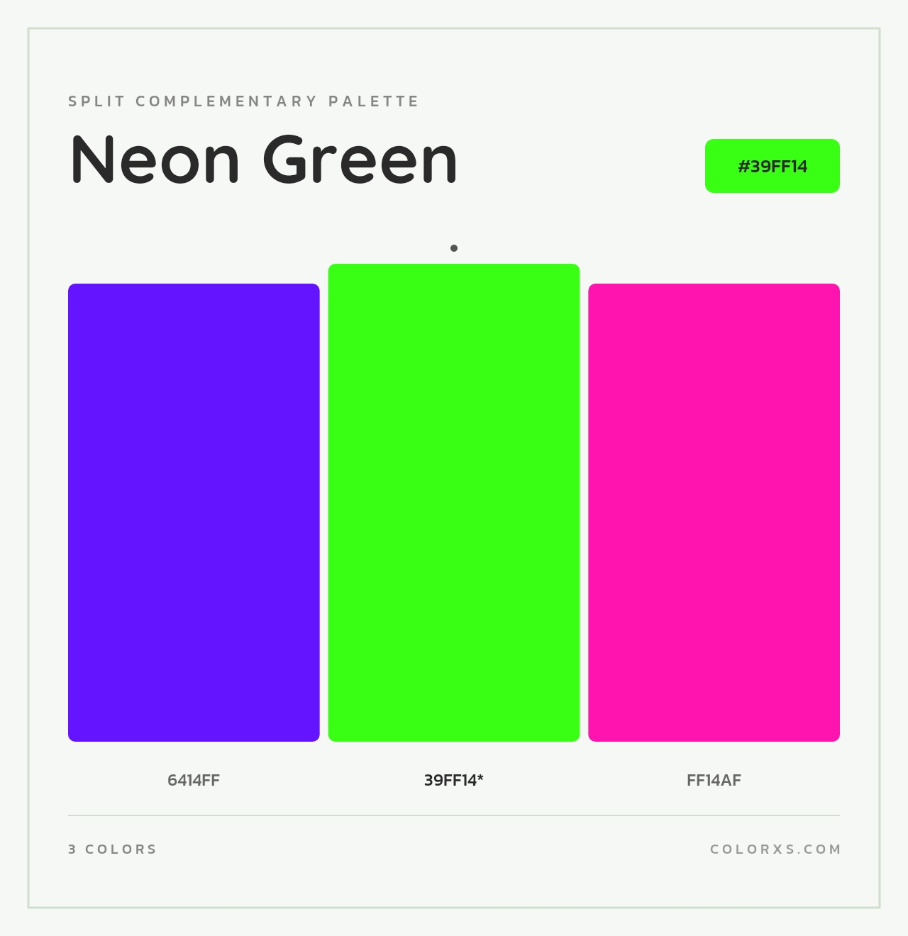Neon Green - Split-Complementary Color Palette