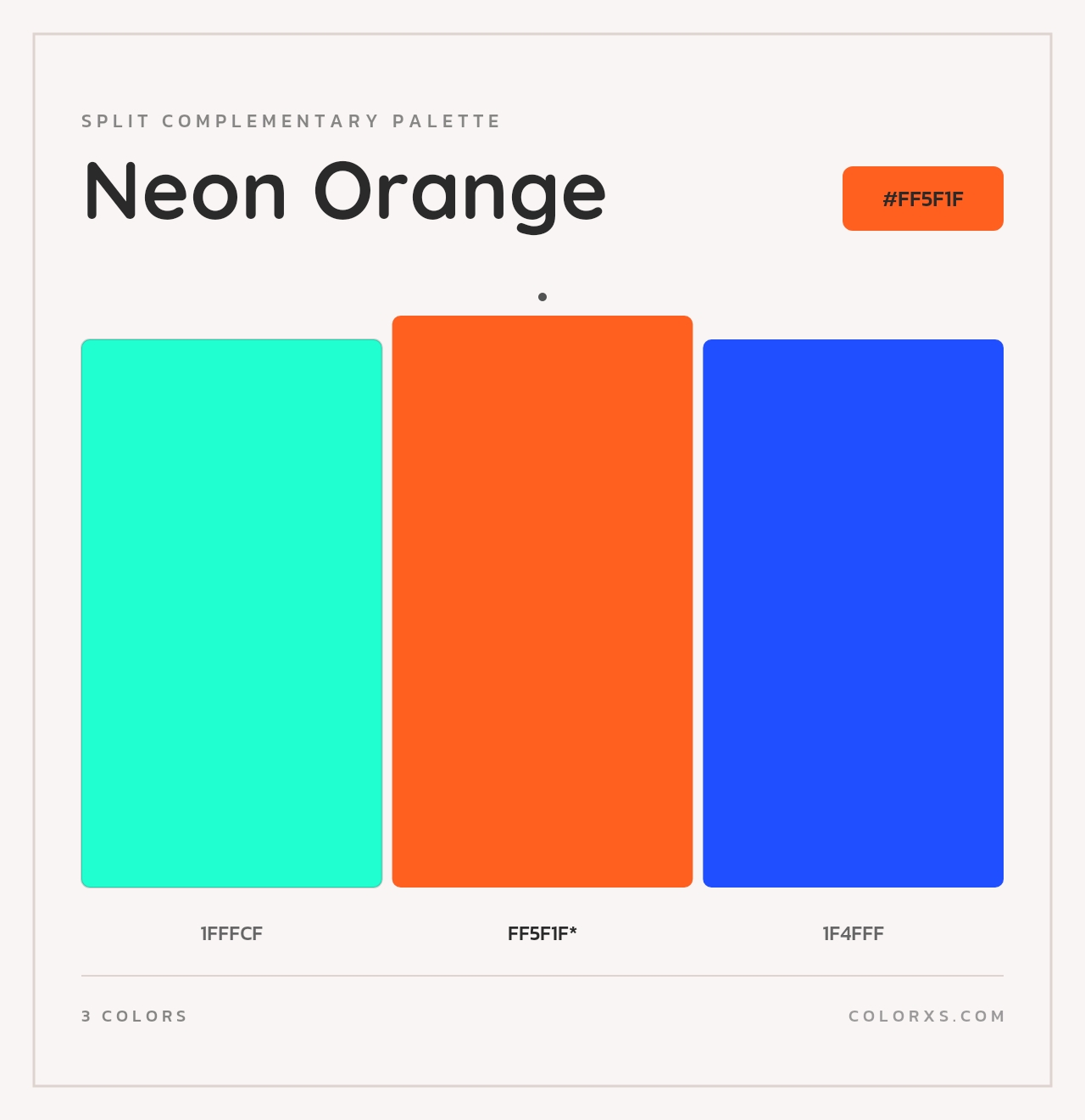Neon Orange - Split-Complementary Color Palette