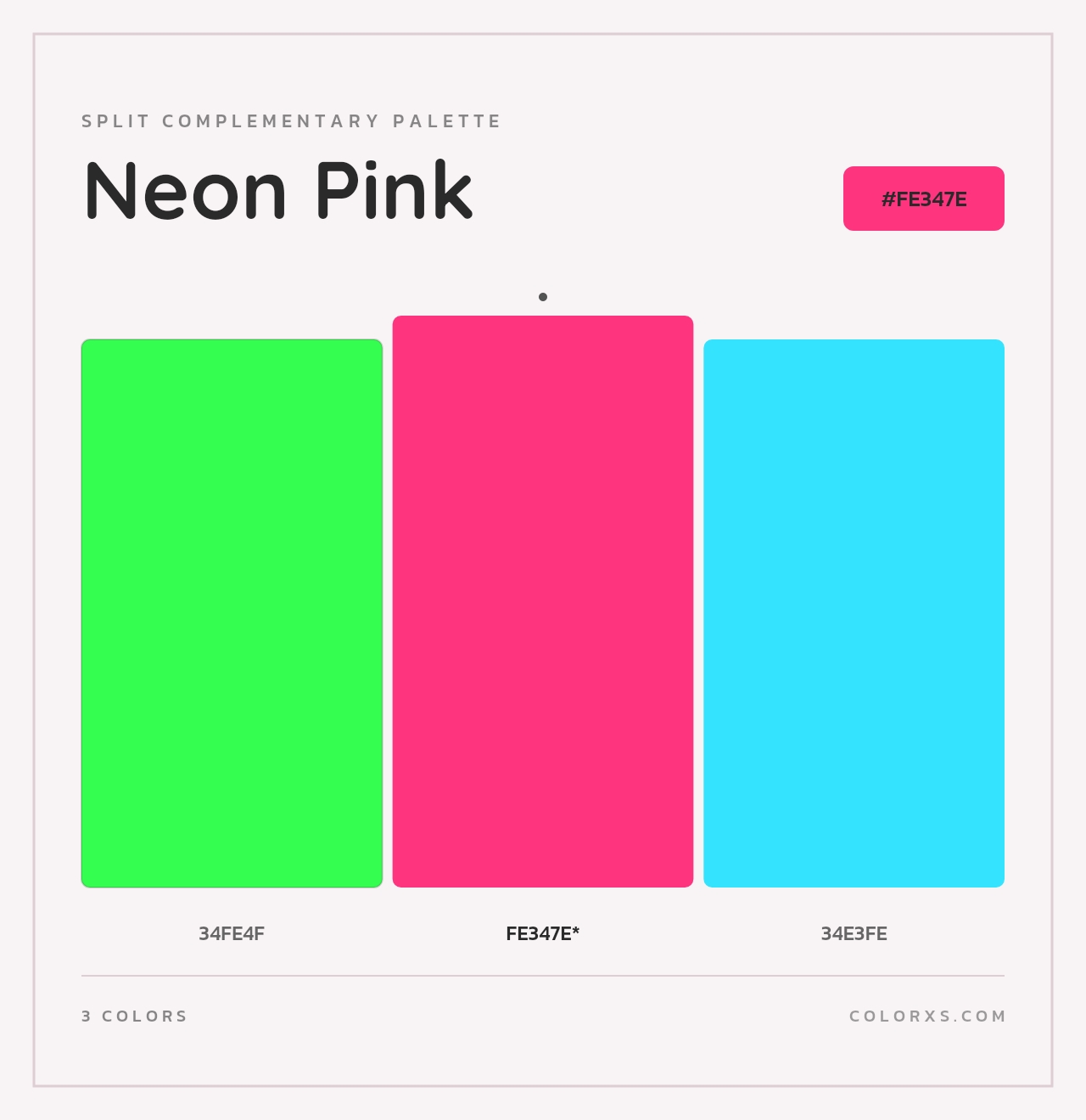 Neon Pink - Split-Complementary Color Palette