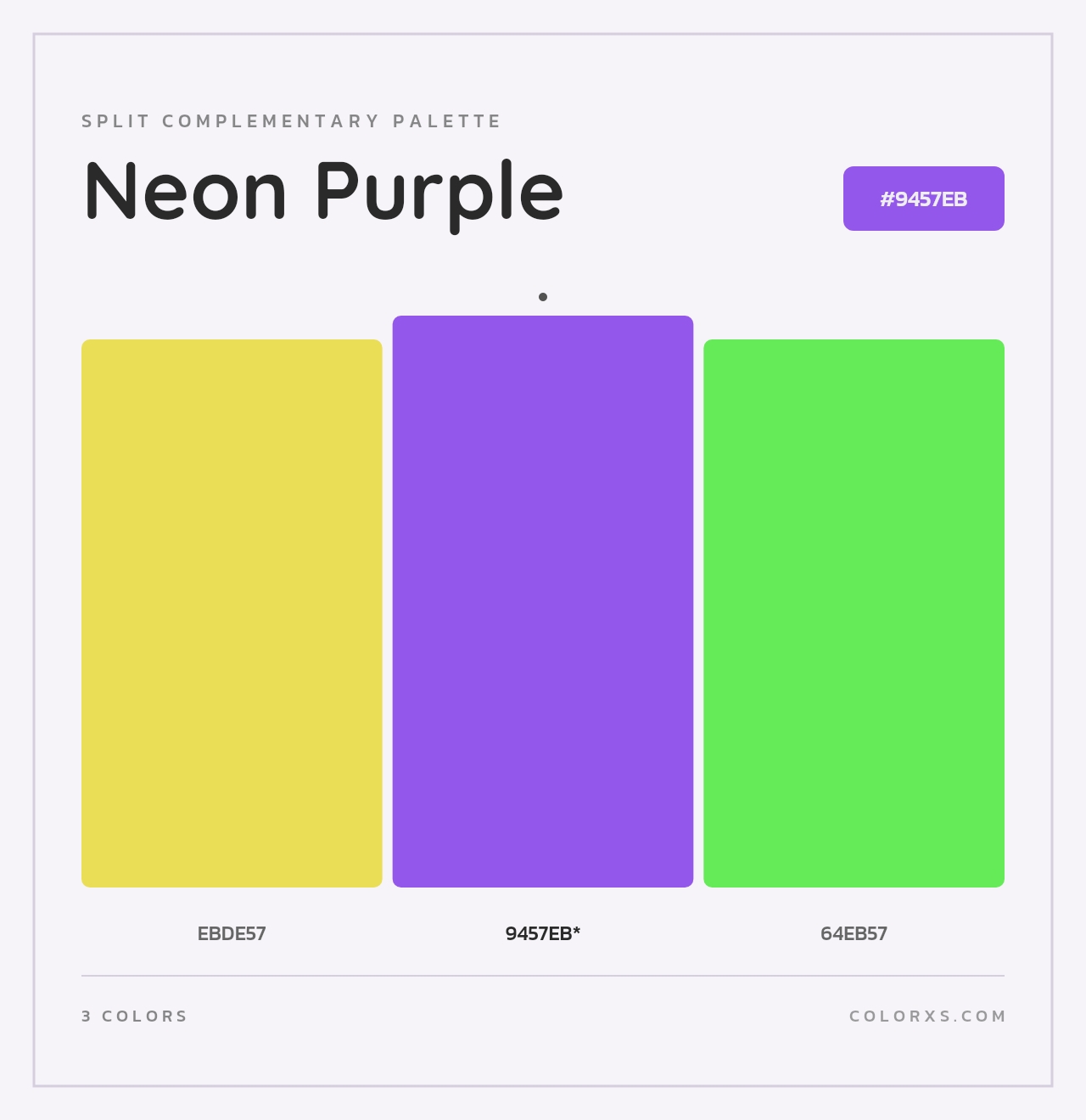 Neon Purple - Split-Complementary Color Palette