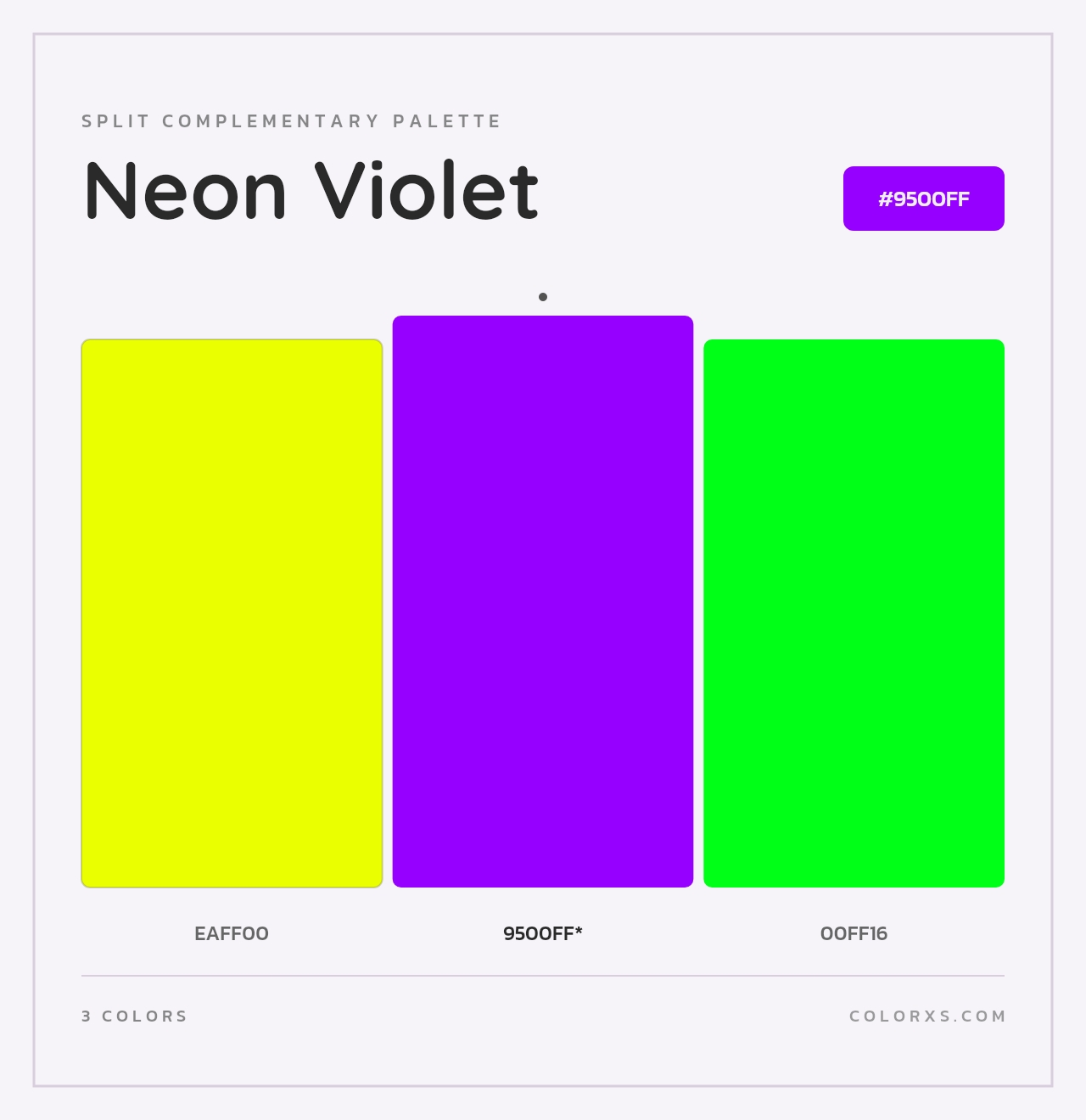 Neon Violet - Split-Complementary Color Palette