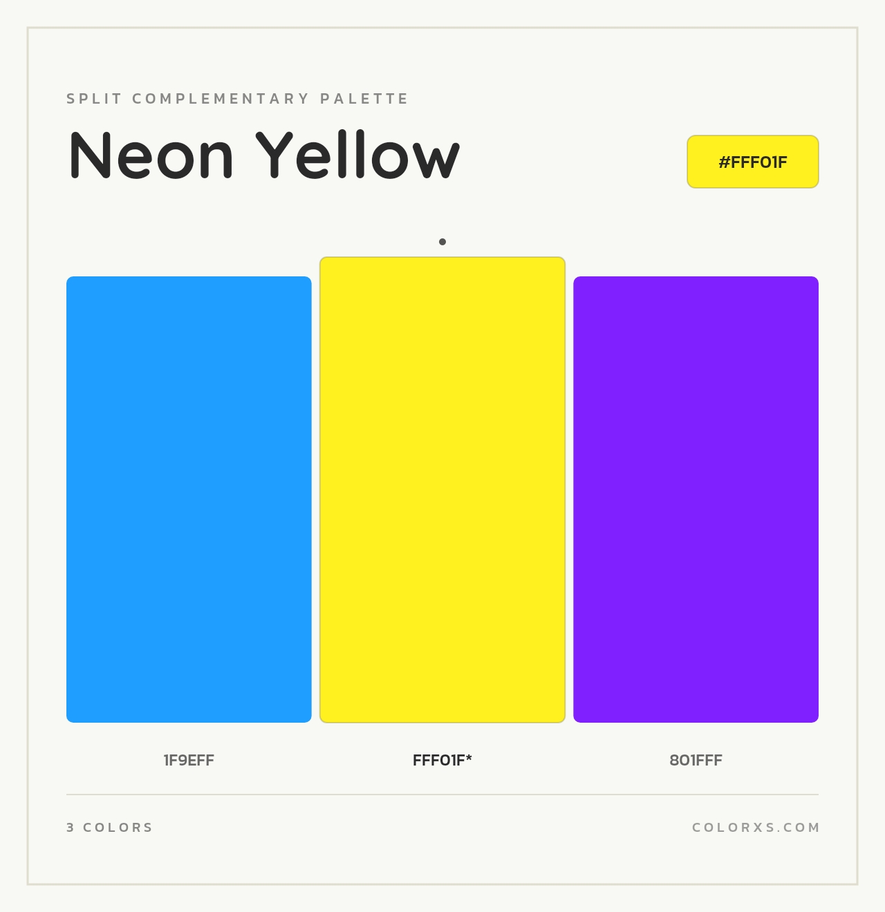 Neon Yellow - Split-Complementary Color Palette