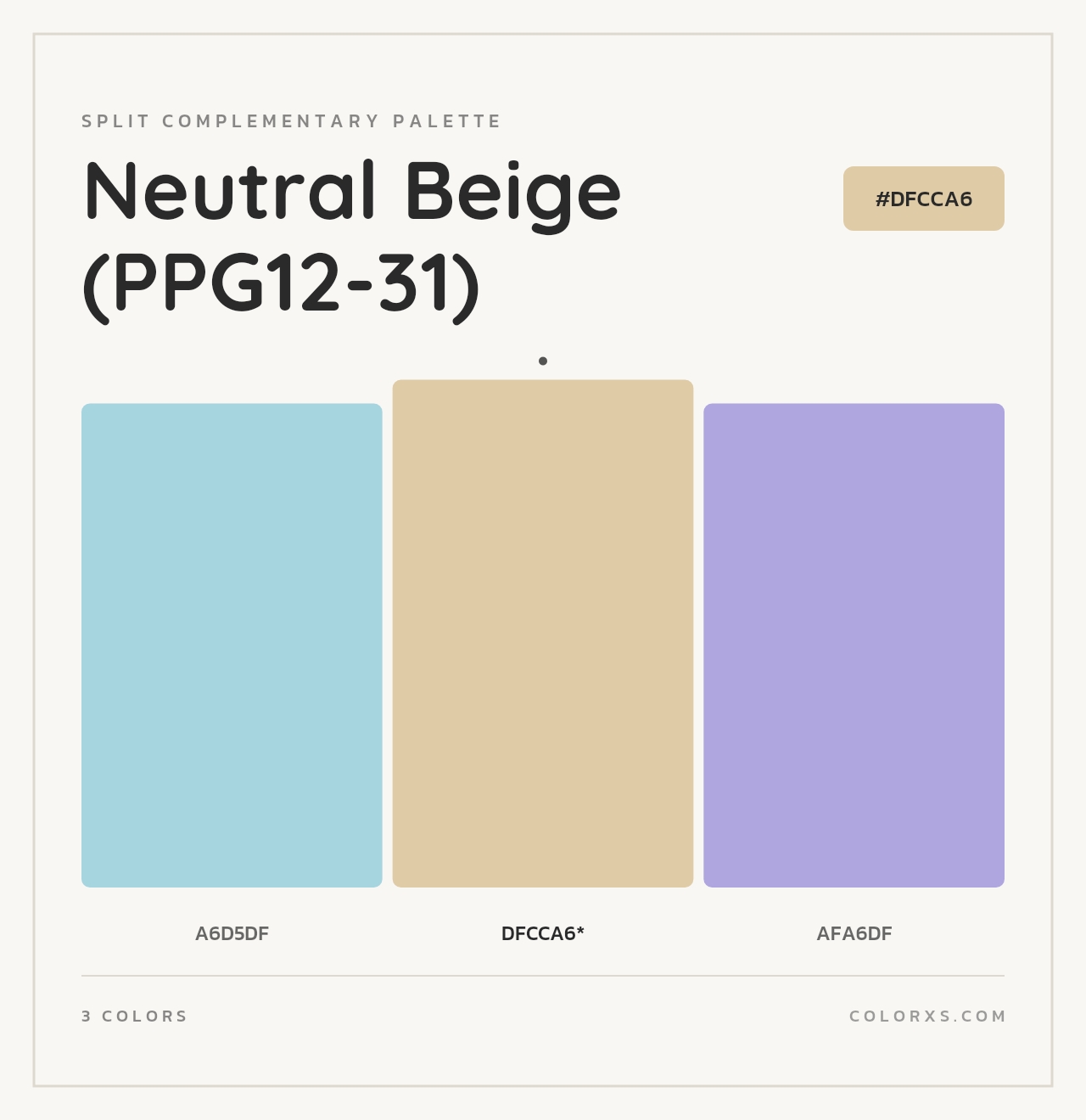 Neutral Beige (PPG12-31) - Split-Complementary Color Palette