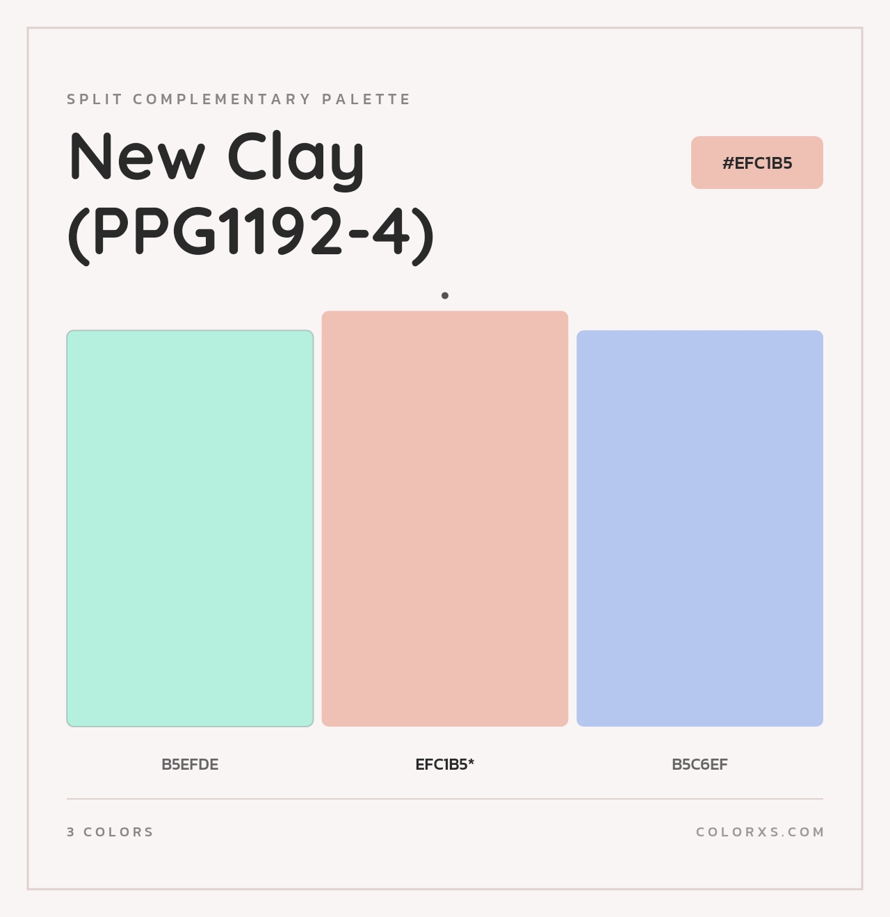 New Clay (PPG1192-4) - Split-Complementary Color Palette