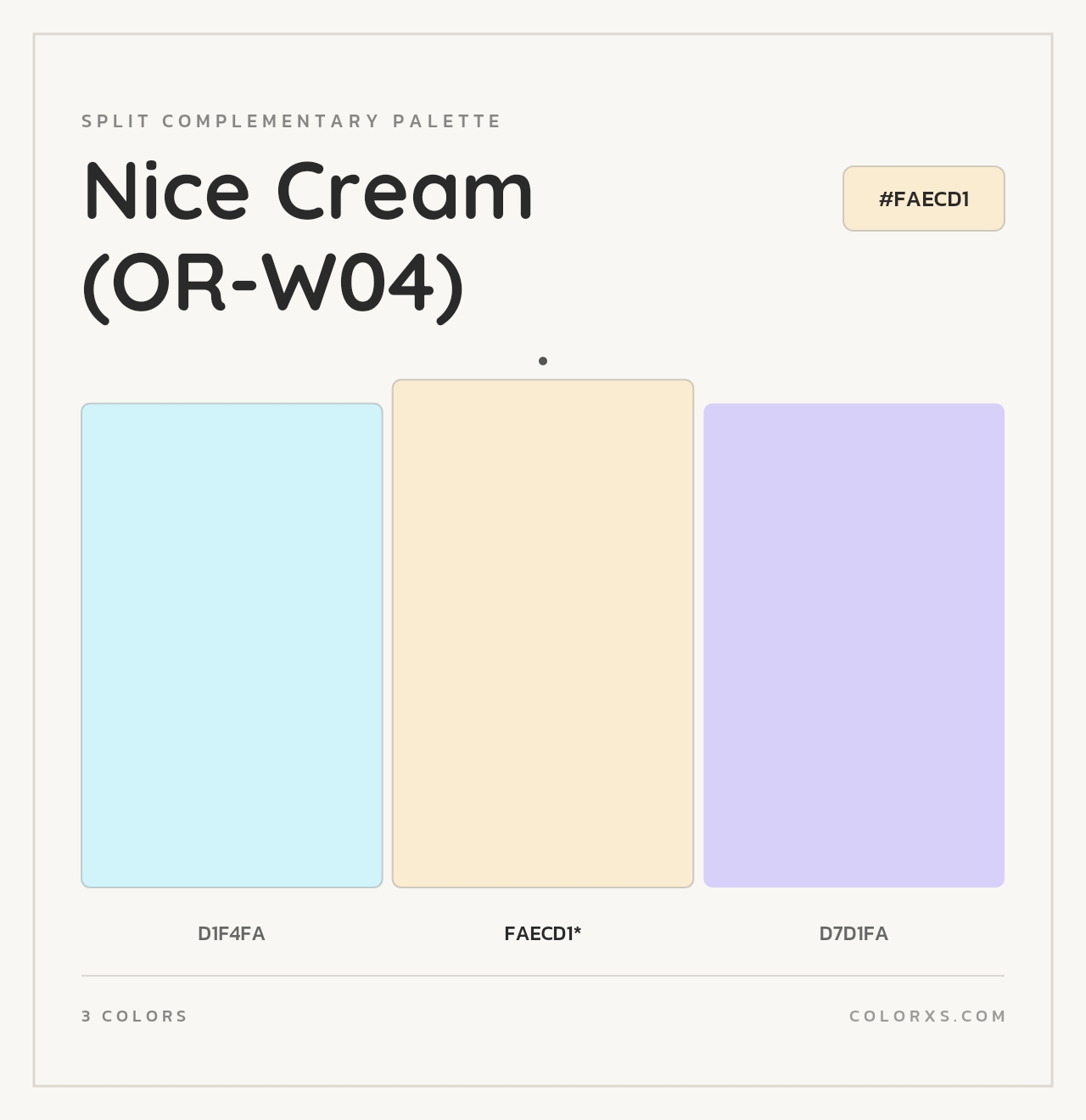 Nice Cream (OR-W04) - Split-Complementary Color Palette