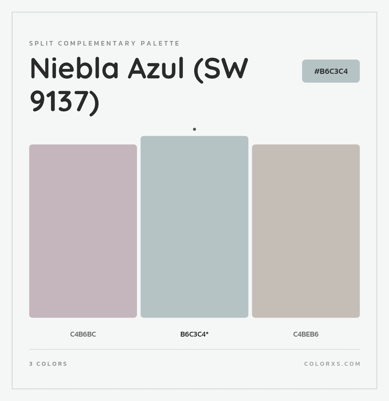 Niebla Azul (SW 9137) - Split-Complementary Color Palette