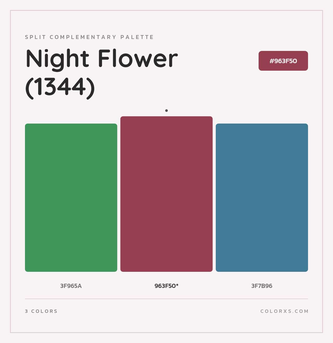 Night Flower (1344) - Split-Complementary Color Palette