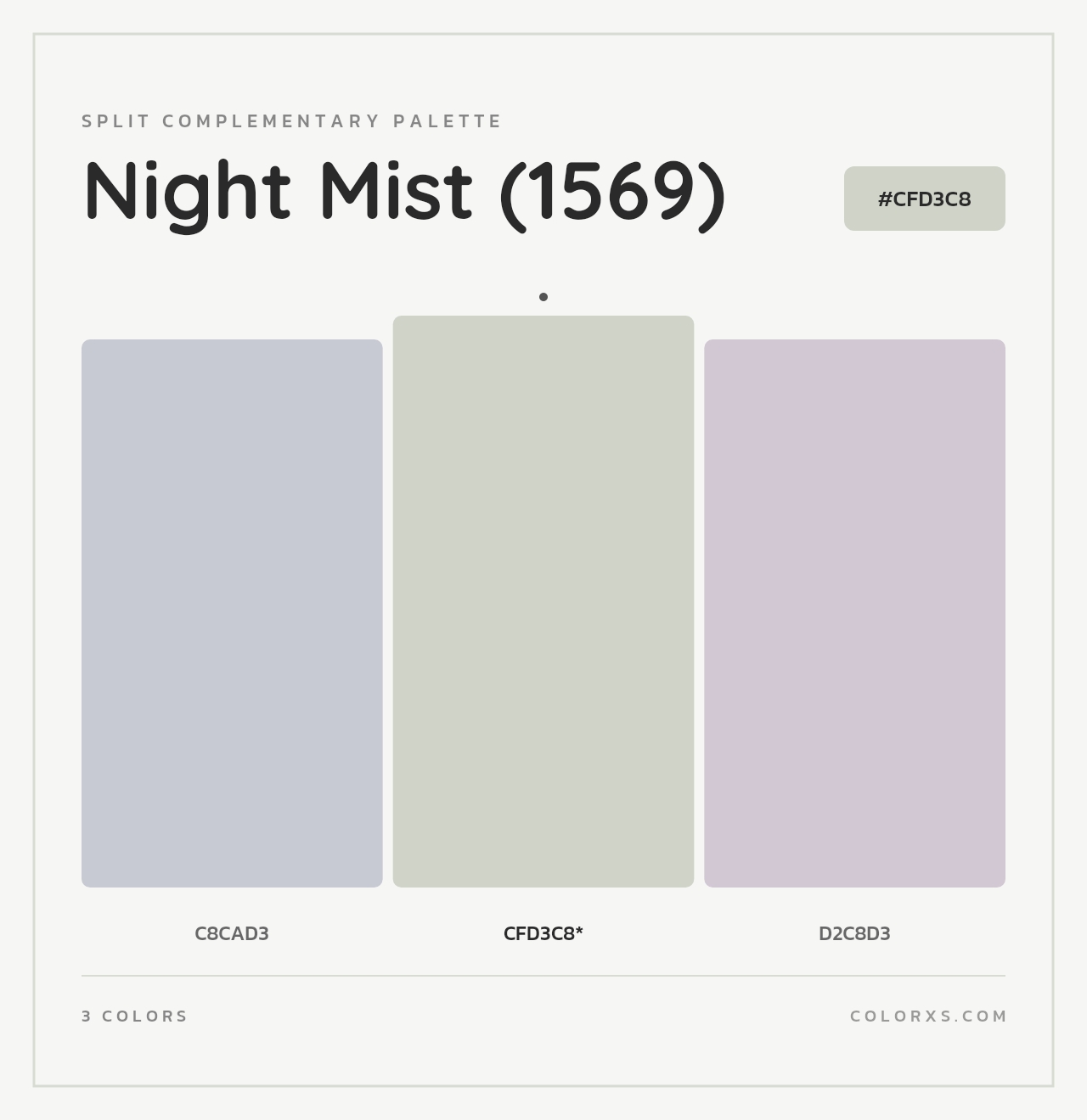 Night Mist (1569) - Split-Complementary Color Palette