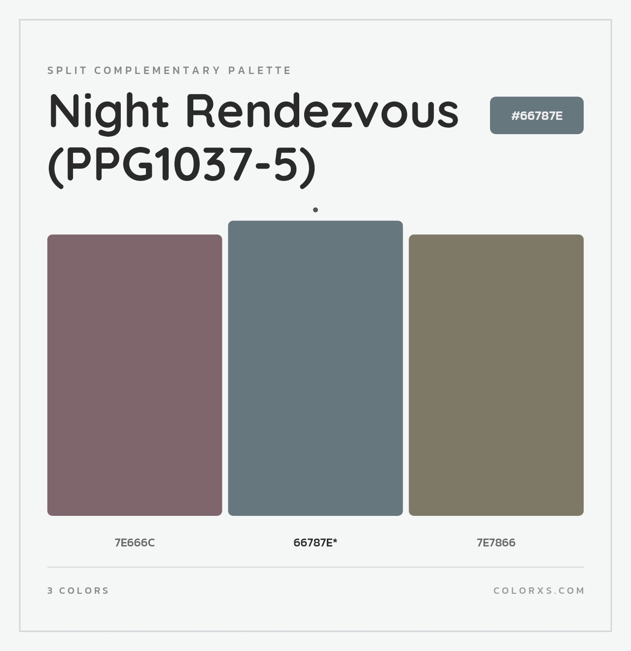 Night Rendezvous (PPG1037-5) - Split-Complementary Color Palette