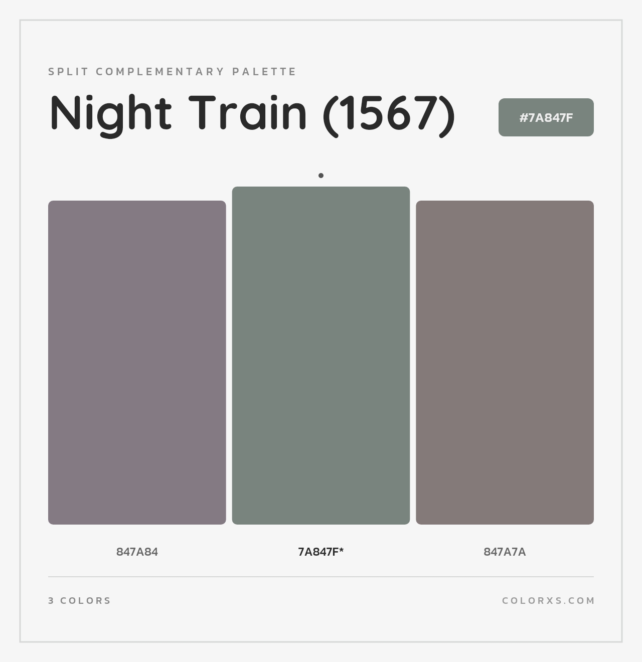 Night Train (1567) - Split-Complementary Color Palette