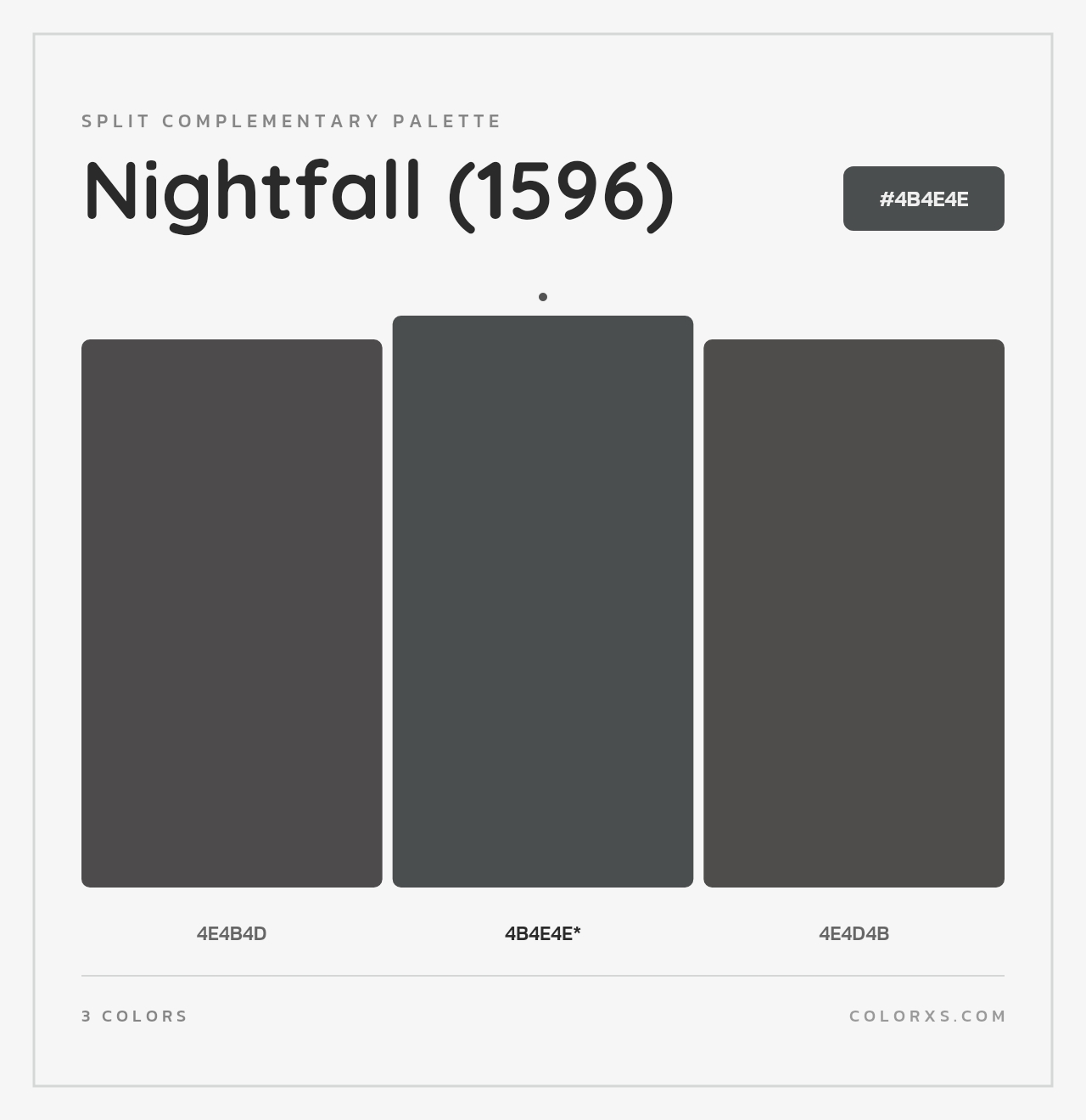 Nightfall (1596) - Split-Complementary Color Palette