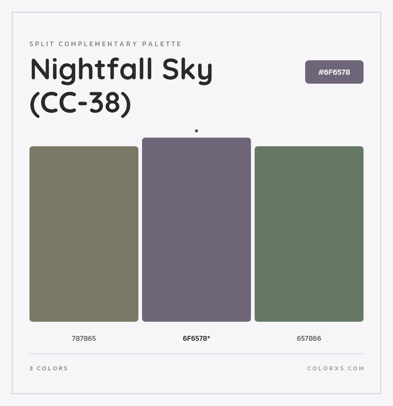 Nightfall Sky (CC-38) - Split-Complementary Color Palette
