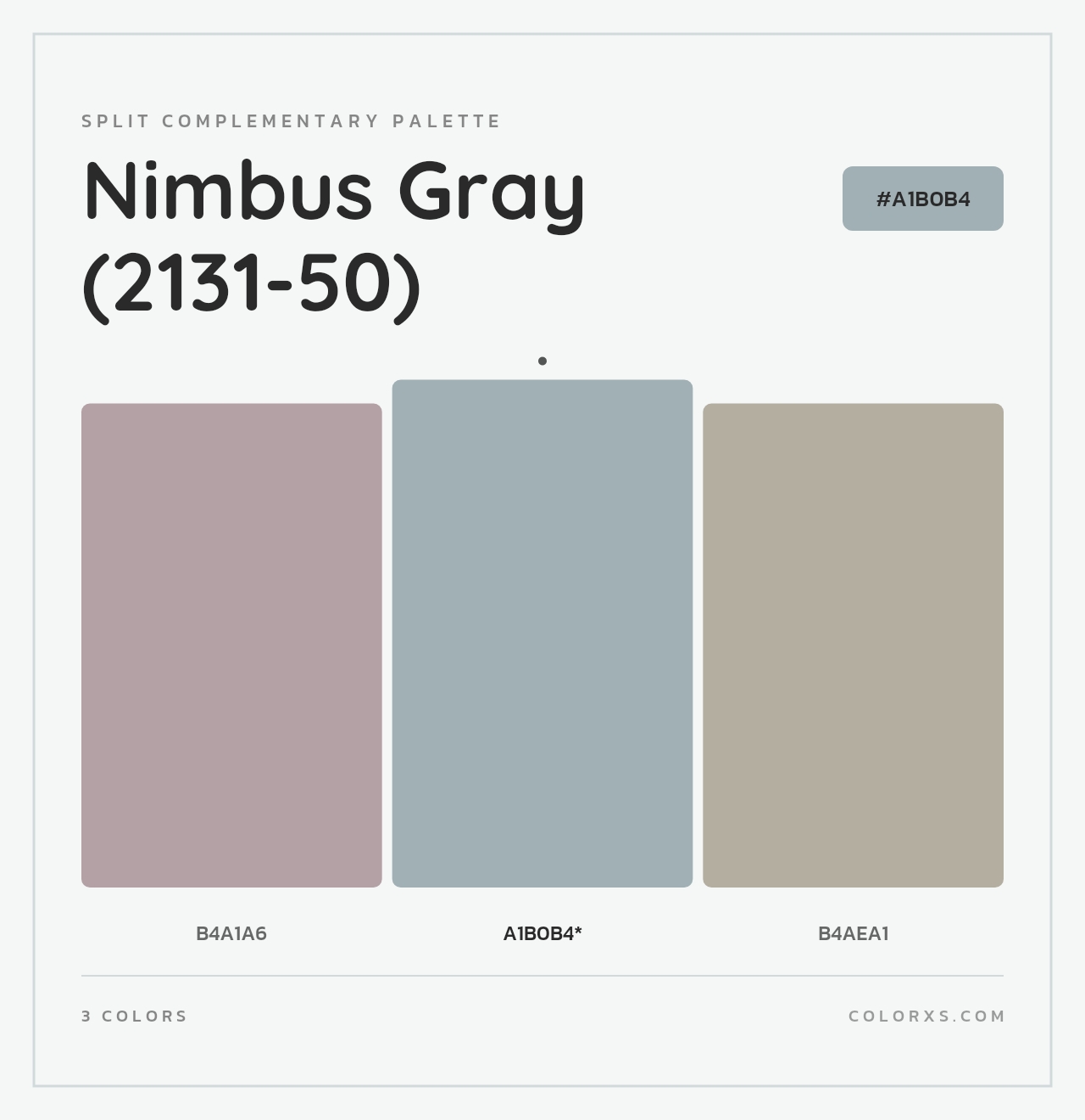 Nimbus Gray (2131-50) - Split-Complementary Color Palette