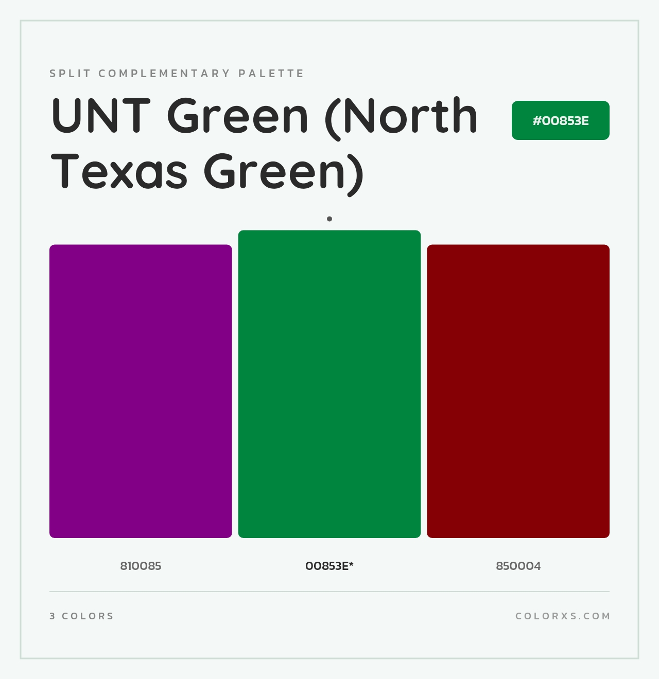 UNT Green (North Texas Green) - Split-Complementary Color Palette