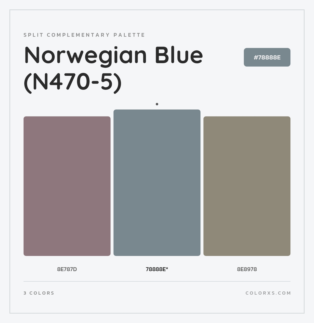 Norwegian Blue (N470-5) - Split-Complementary Color Palette