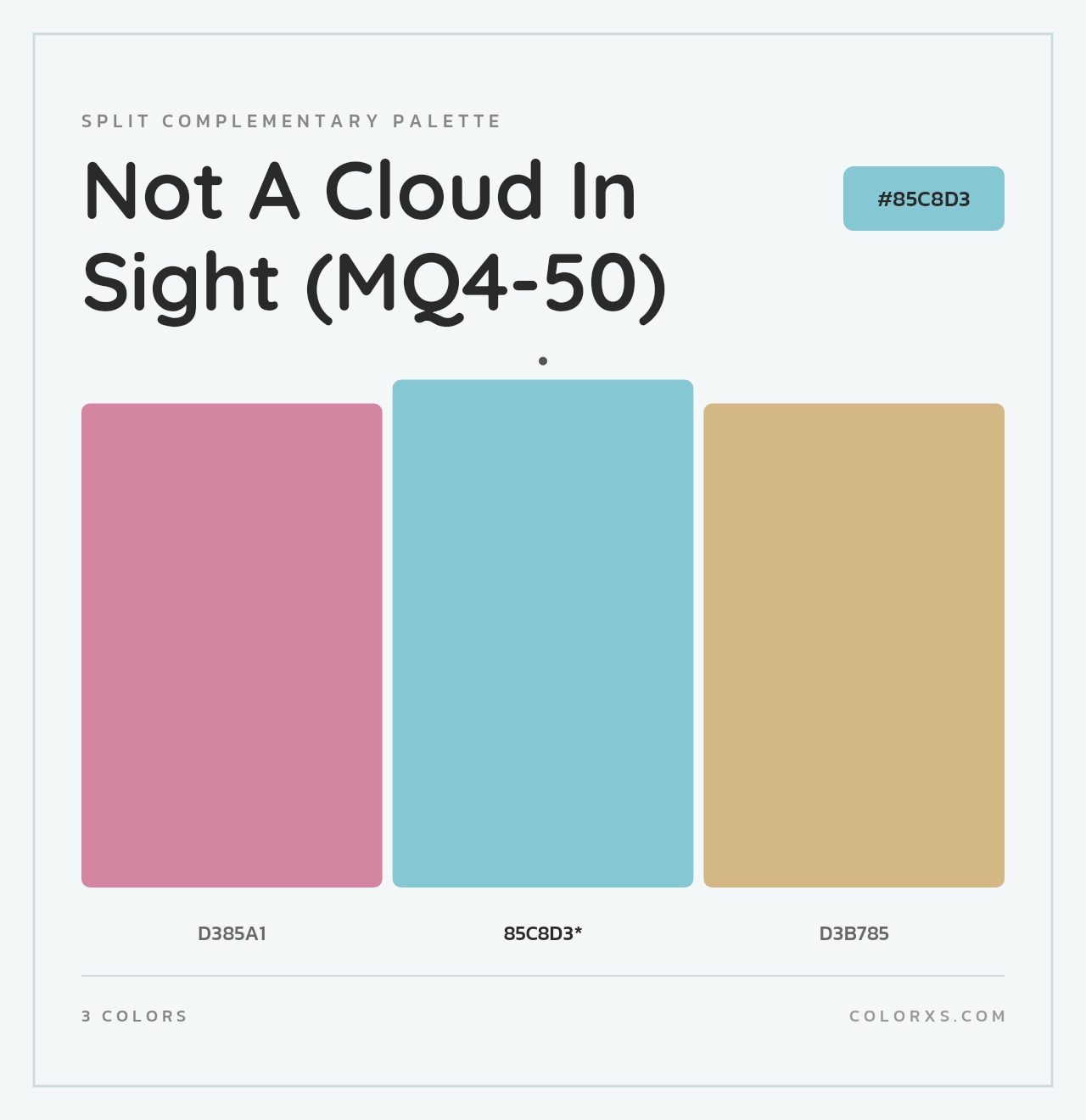 Not A Cloud In Sight (MQ4-50) - Split-Complementary Color Palette