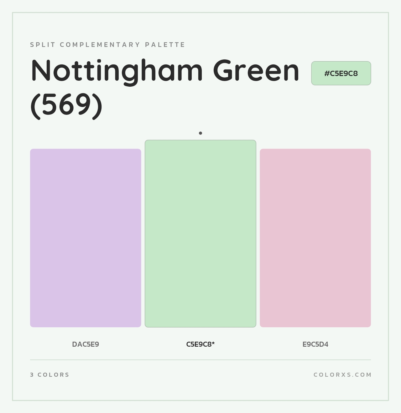 Nottingham Green (569) - Split-Complementary Color Palette