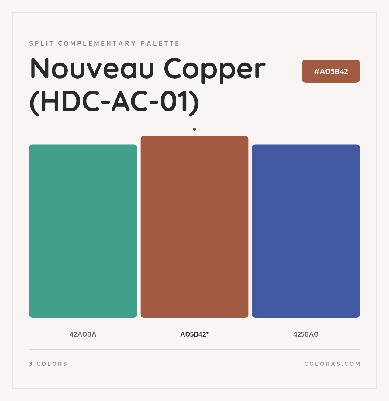 Nouveau Copper (HDC-AC-01) - Split-Complementary Color Palette