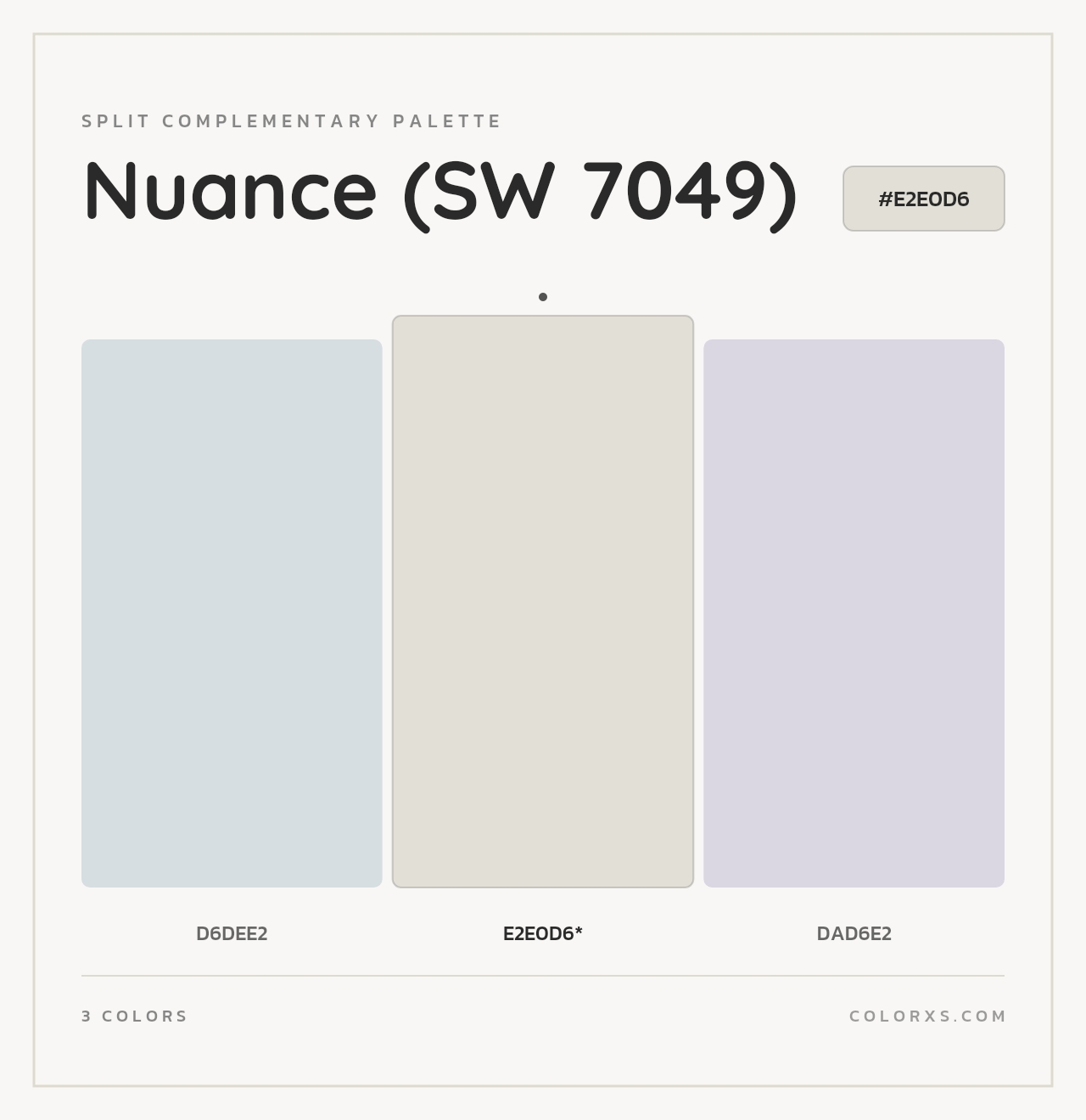 Nuance (SW 7049) - Split-Complementary Color Palette