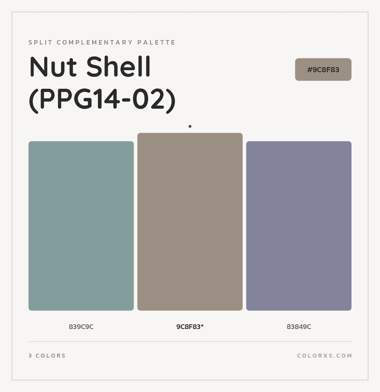 Nut Shell (PPG14-02) - Split-Complementary Color Palette