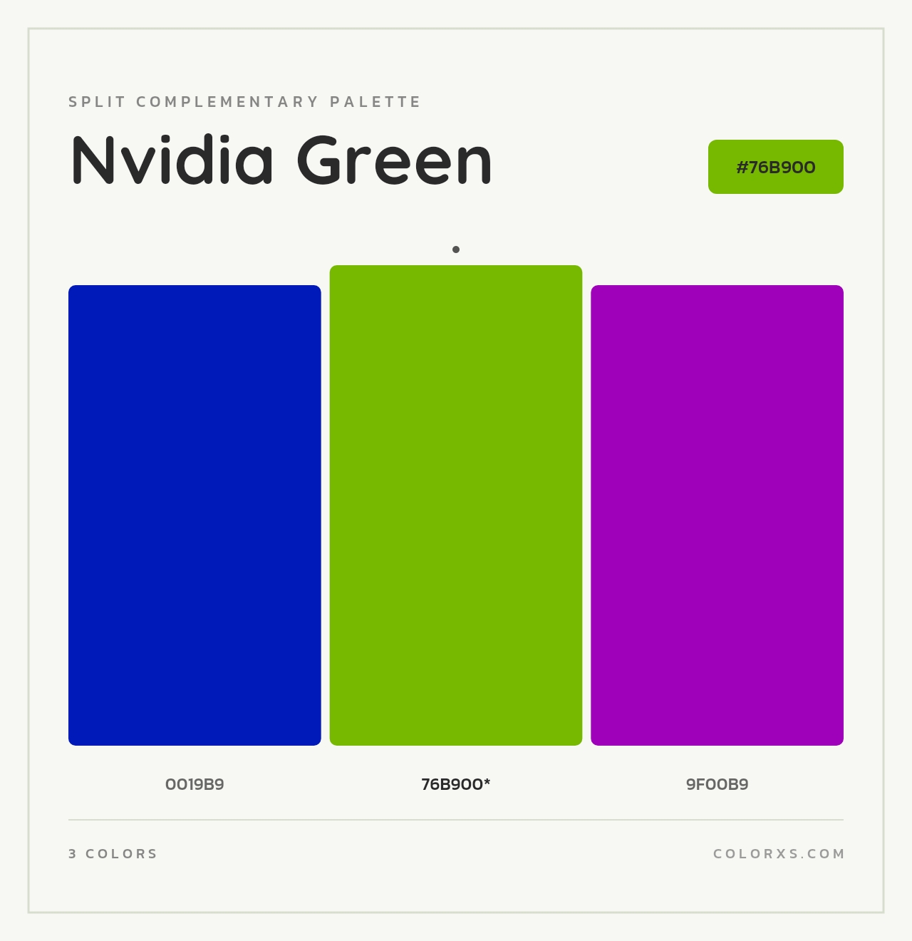Nvidia Green - Split-Complementary Color Palette