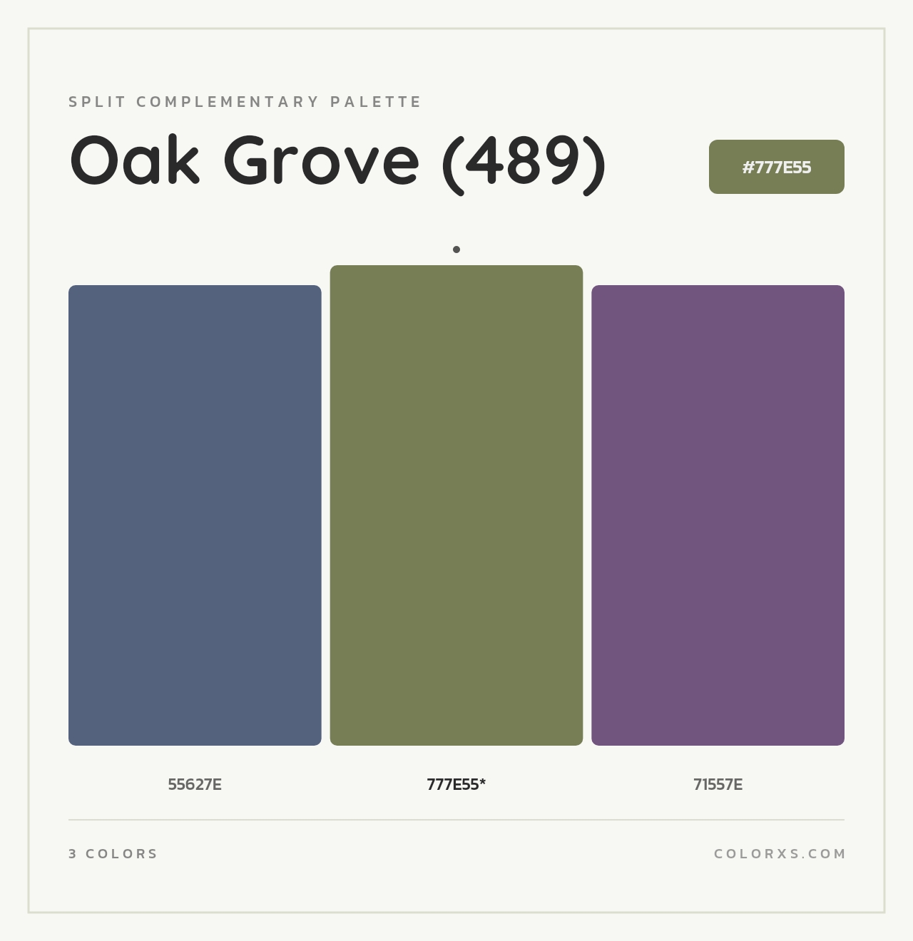 Oak Grove (489) - Split-Complementary Color Palette