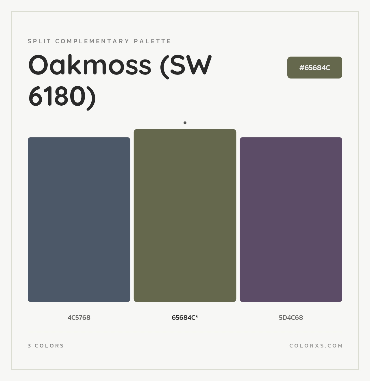 Oakmoss (SW 6180) - Split-Complementary Color Palette